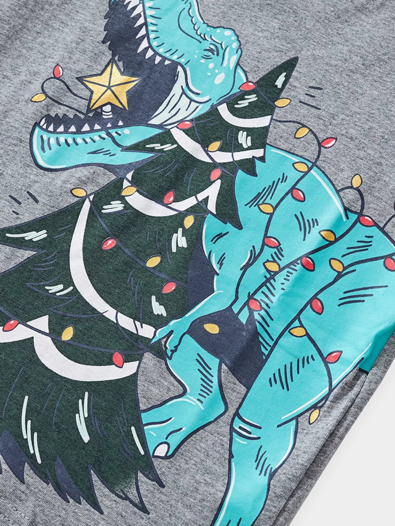 Children's Dinosaur Christmas Tree Graphic Long Sleeve T-Shirt - PBNJ FASHIONS