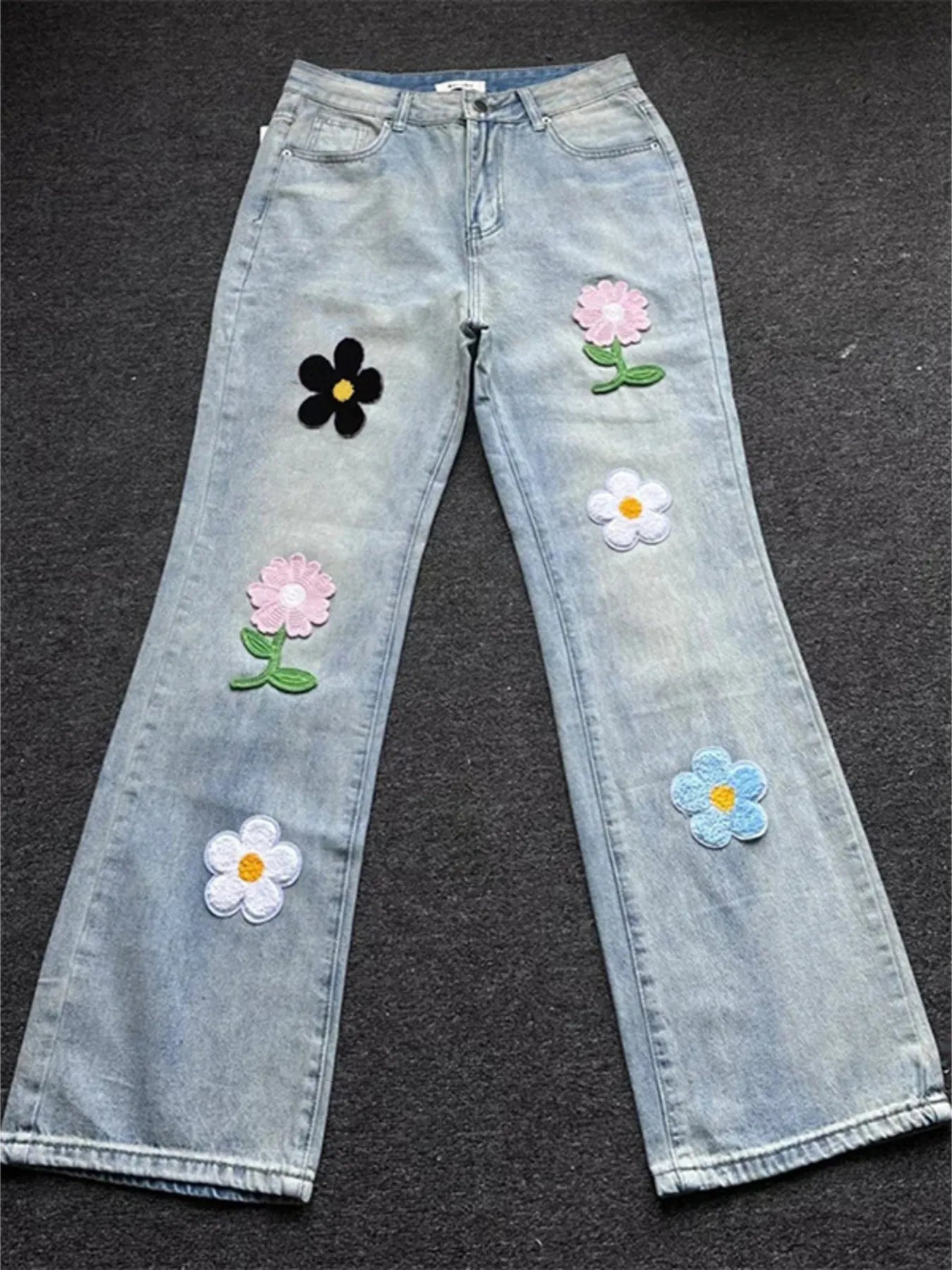Men's Full Size Floral Wide Leg Jeans Plus Size - PBNJ FASHIONS