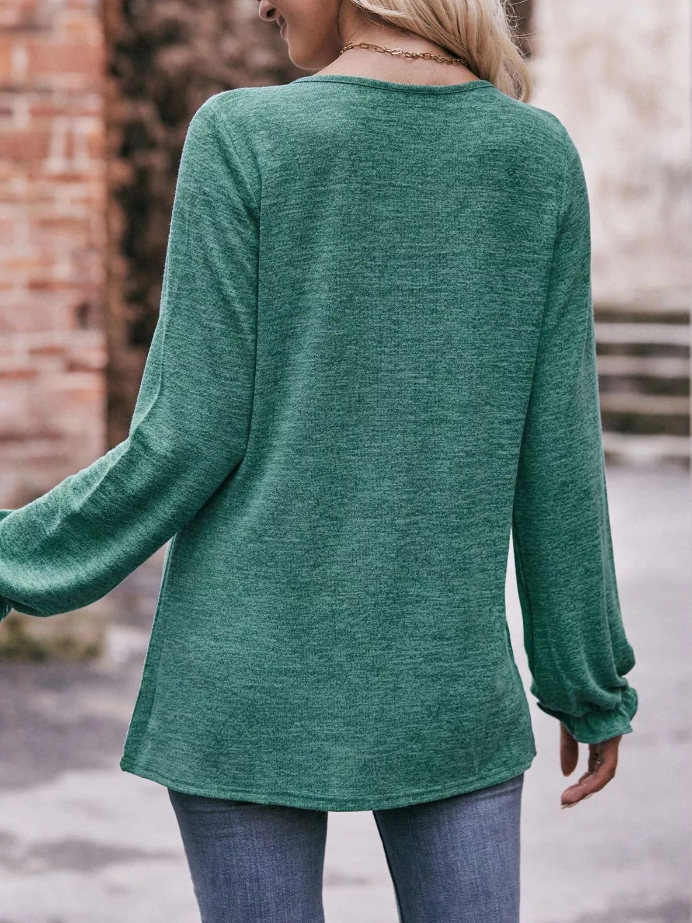 Ruffle Cuff Long Sleeve T-Shirt - PBNJ FASHIONS