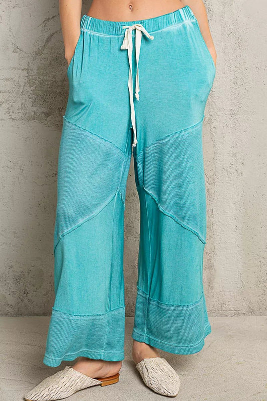 POL Elastic Waistband Wide Leg Pants with Drawstring - PBNJ FASHIONS