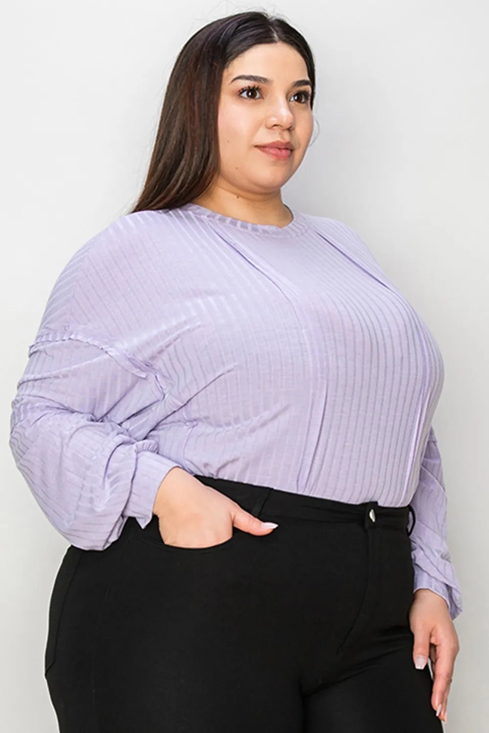 Basic Bae Full Size Ribbed Round Neck Long Sleeve T-Shirt - PBNJ FASHIONS
