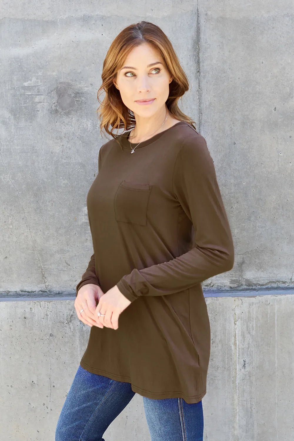 Basic Bae Full Size Round Neck Long Sleeve Top - PBNJ FASHIONS