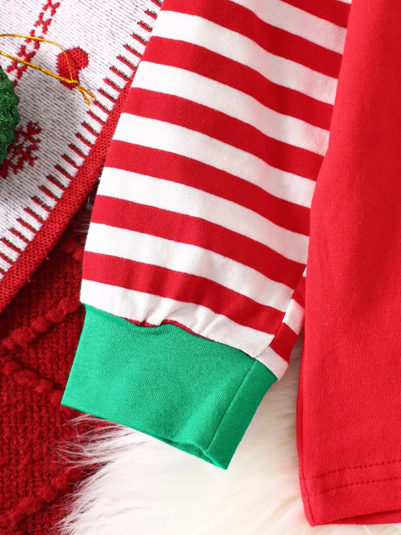 Children's Christmas Reindeer Striped Pajama Set - PBNJ FASHIONS