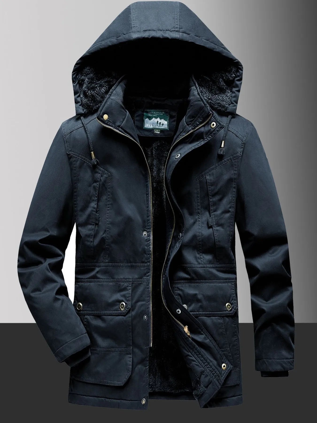 Men's Plus Size Fleece Lined Hooded Winter Coat - PBNJ FASHIONS