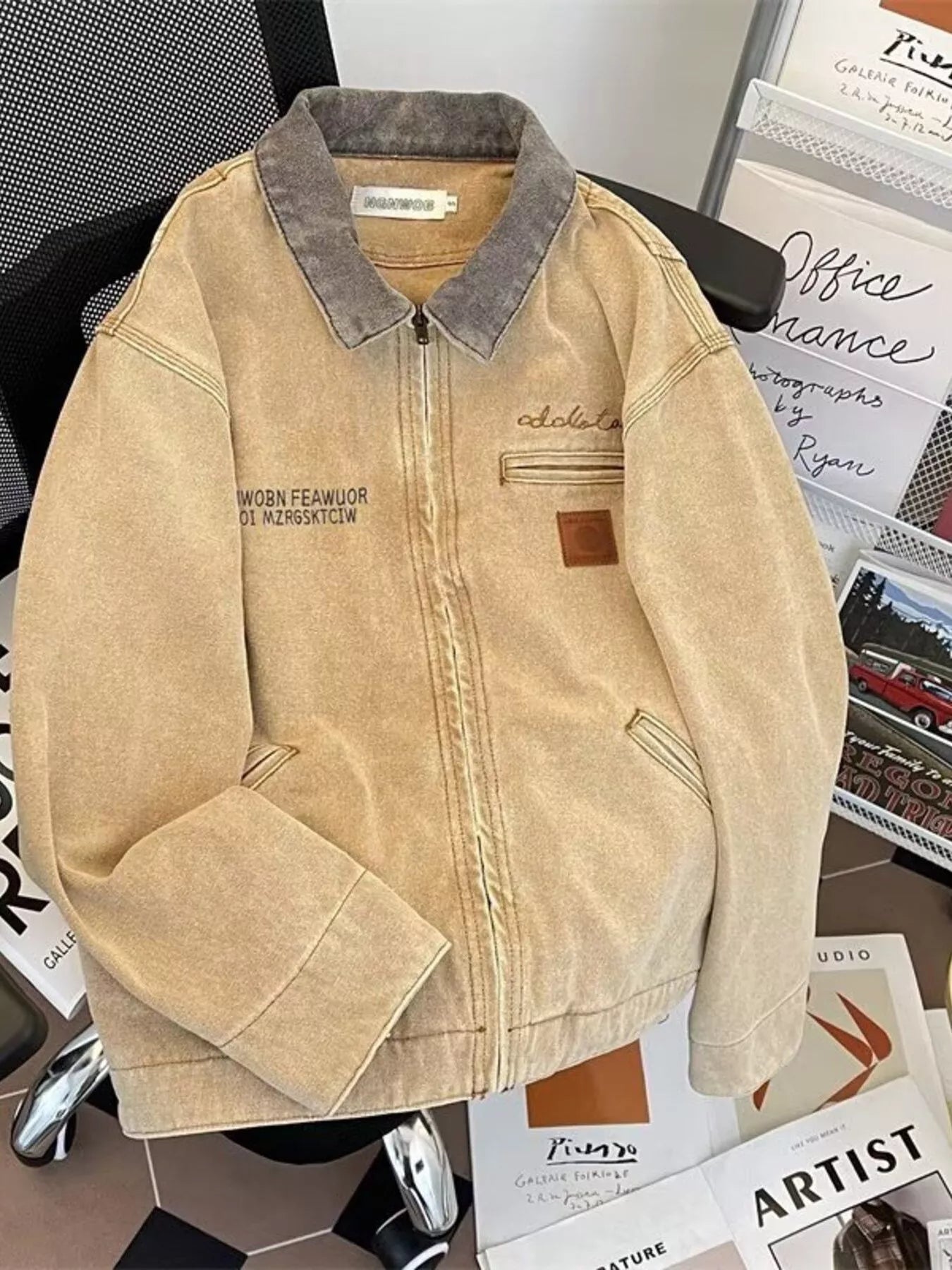 Men's Zip Up Washed Denim Jacket - PBNJ FASHIONS