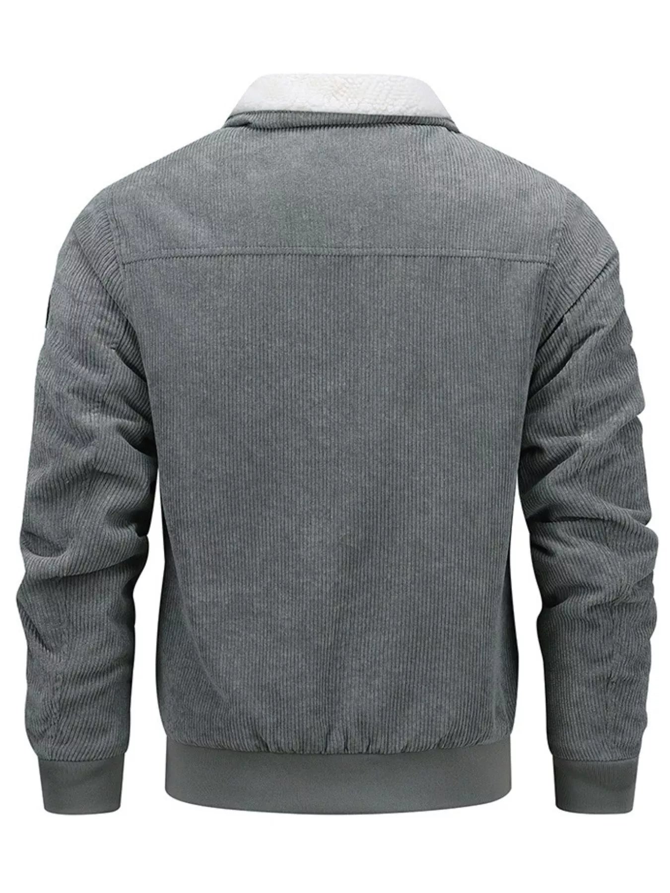 Men's Plus Size Corduroy Sherpa Lined Winter Coat - PBNJ FASHIONS