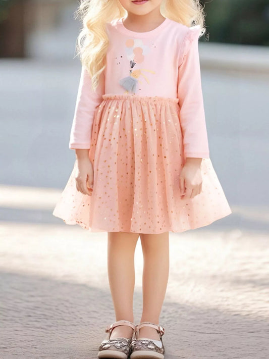 Children's Rabbit Long Sleeve Tulle Dress - PBNJ FASHIONS