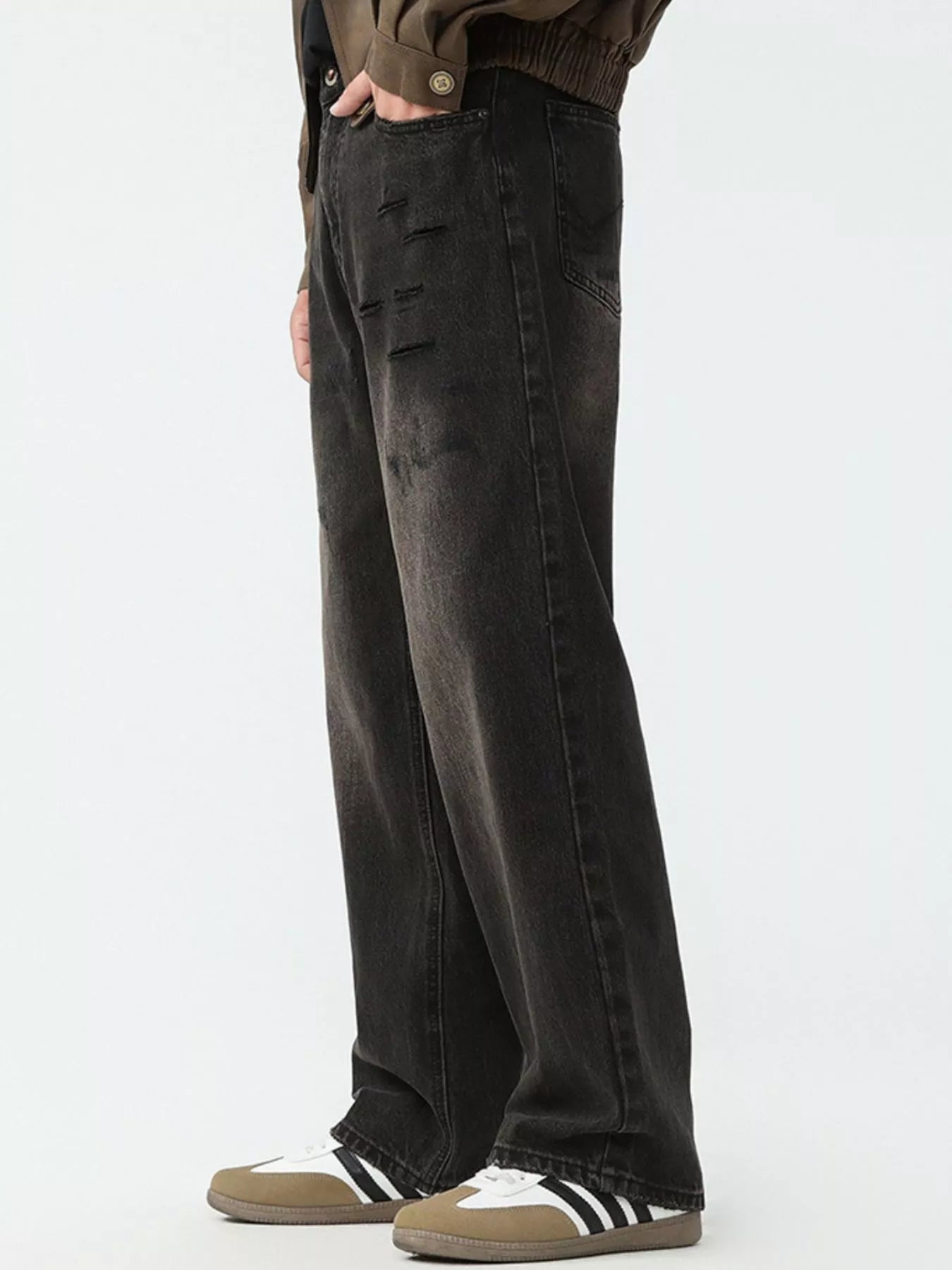 Men's Full Size Wash Wide Leg Jeans Plus Size - PBNJ FASHIONS