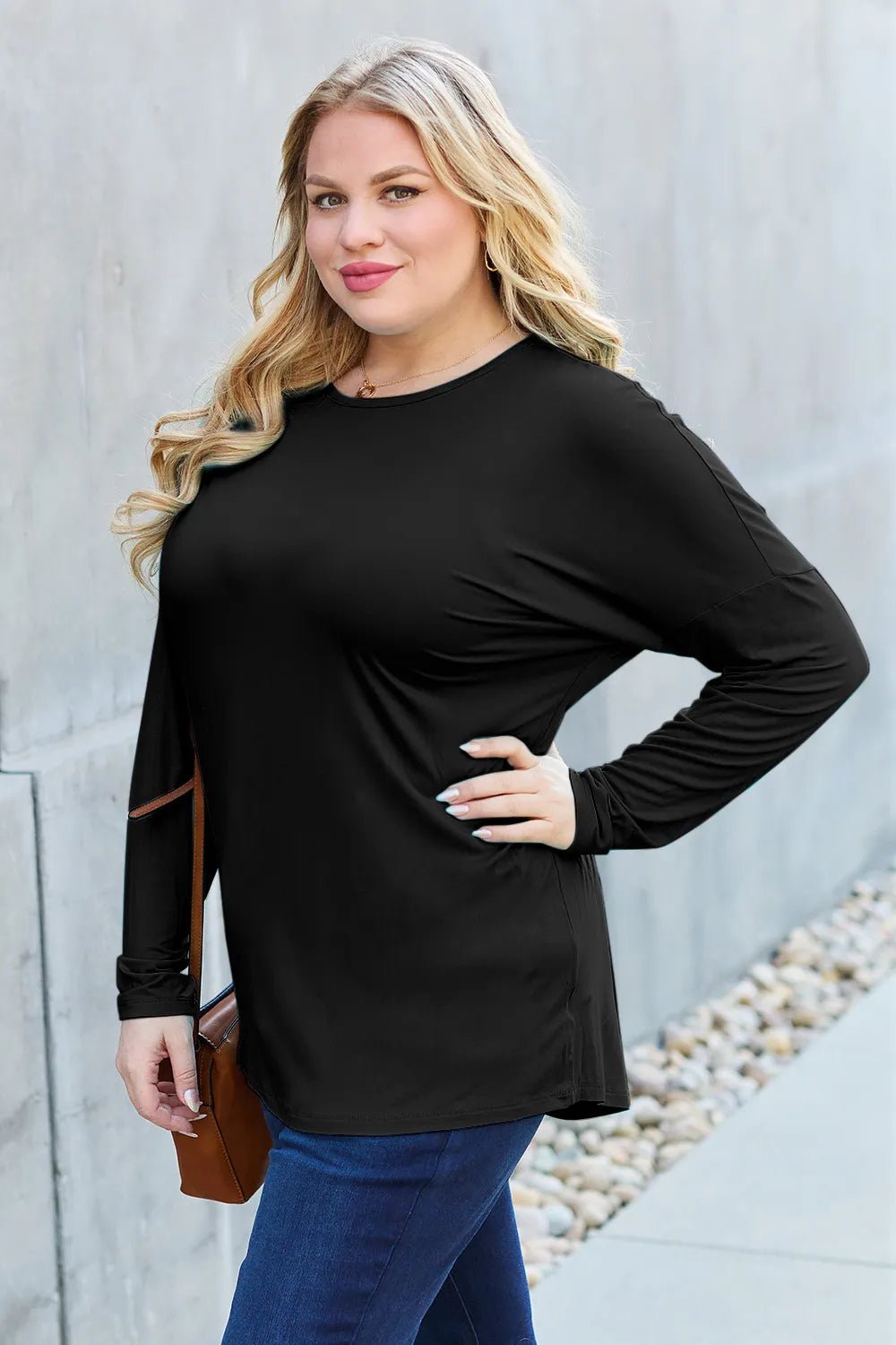 Basic Bae Full Size Round Neck Dropped Shoulder T-Shirt - PBNJ FASHIONS