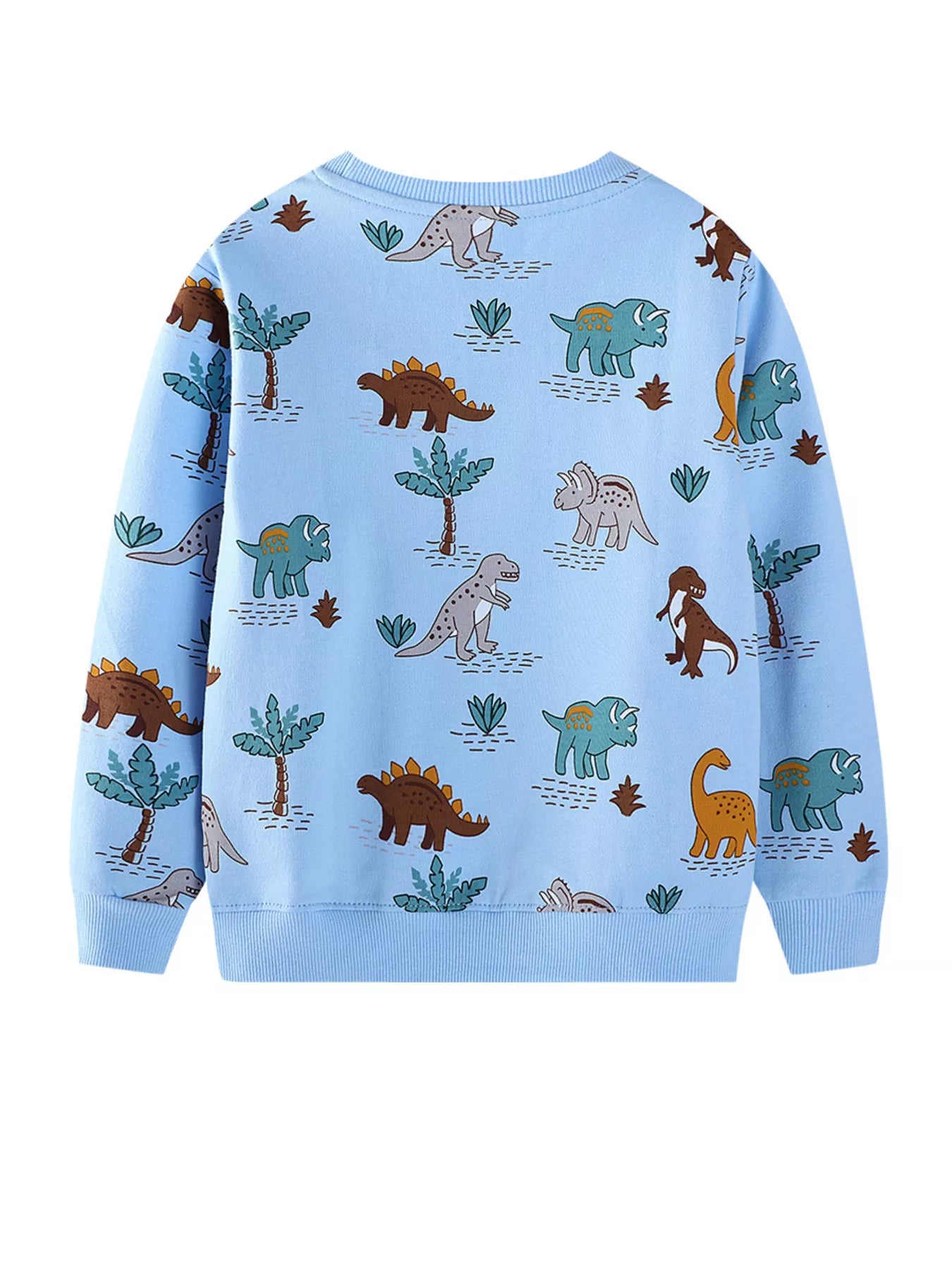 Children's Dinosaur Print Crew Neck Sweatshirt - PBNJ FASHIONS