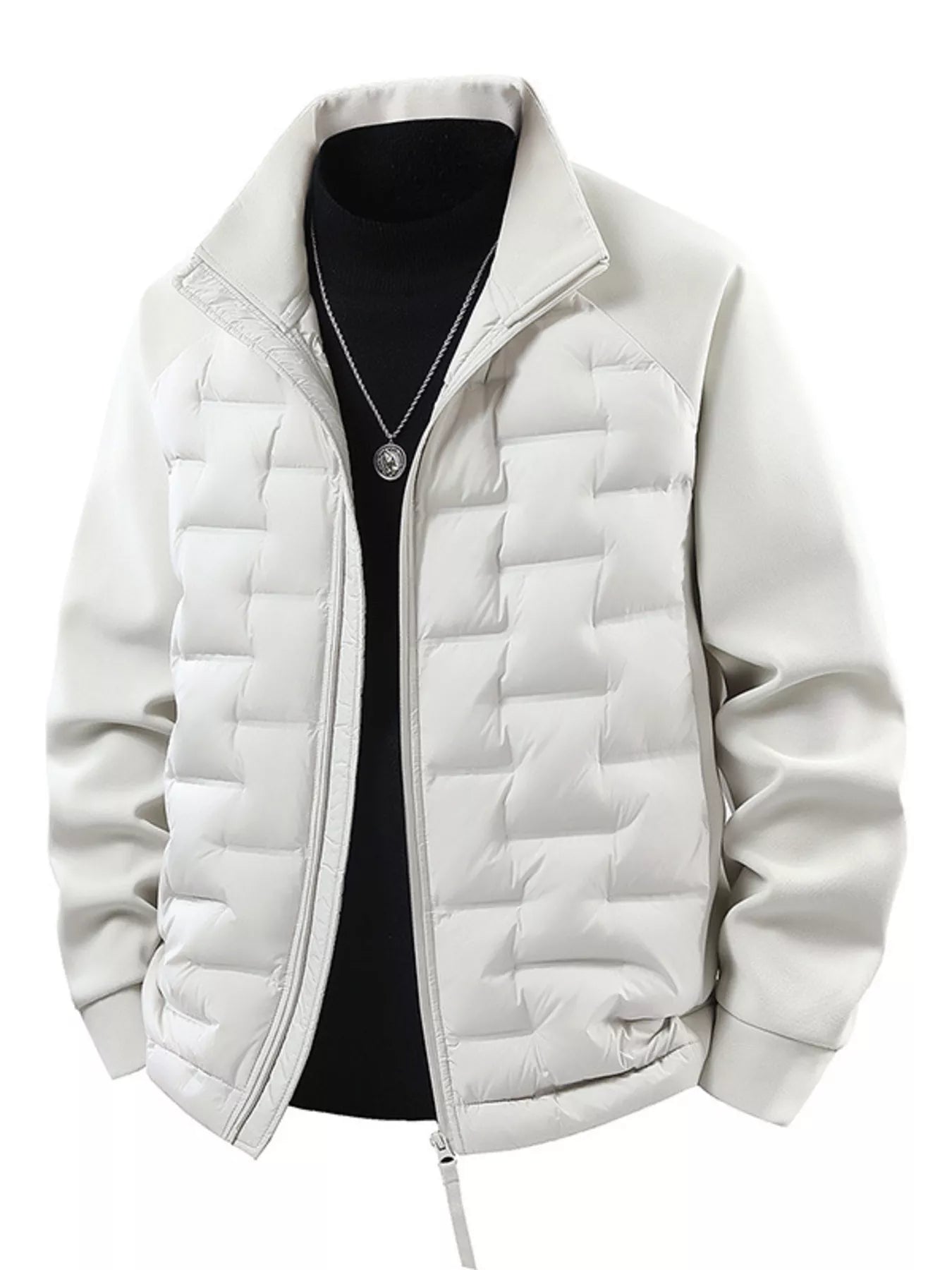 Men's Plus Size Lightweight Padded Stand Collar Jacket - PBNJ FASHIONS