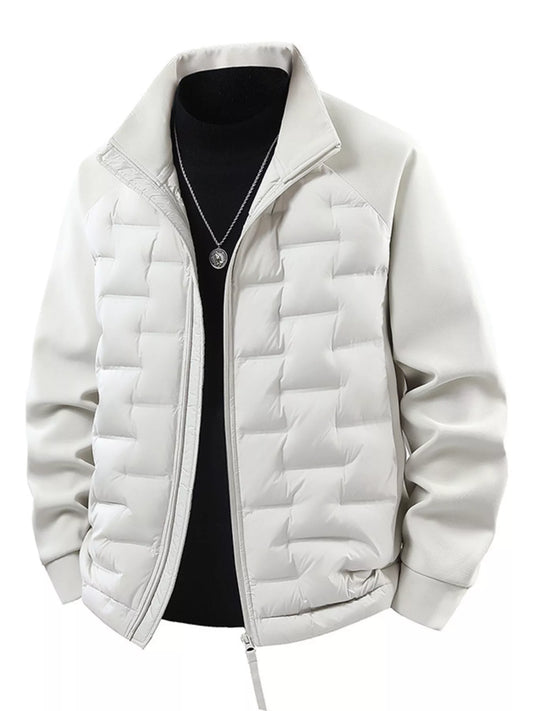 Men's Plus Size Lightweight Padded Stand Collar Jacket - PBNJ FASHIONS