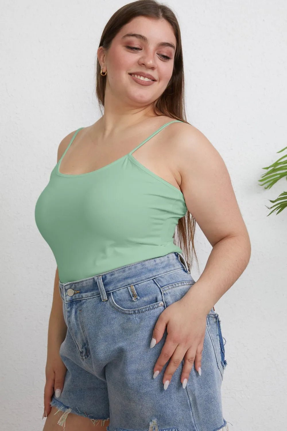 Basic Bae Full Size Round Neck Slim Cami Plus Size - PBNJ FASHIONS