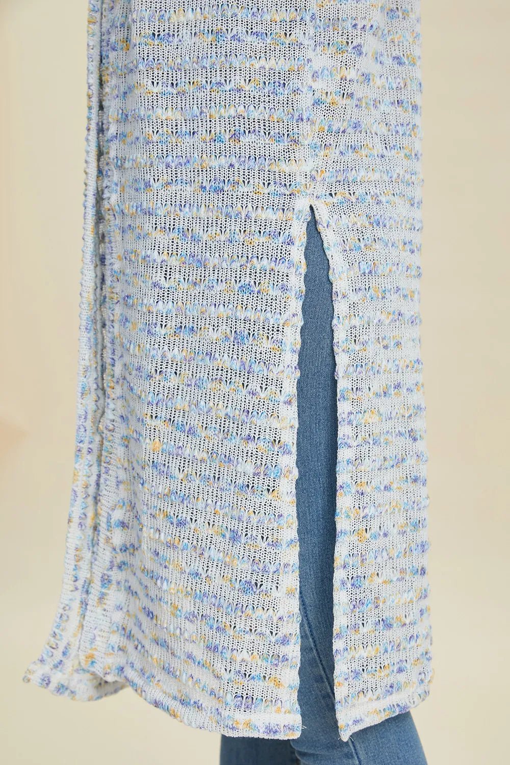 Double Take Full Size Open Front Longline Cardigan - PBNJ FASHIONS