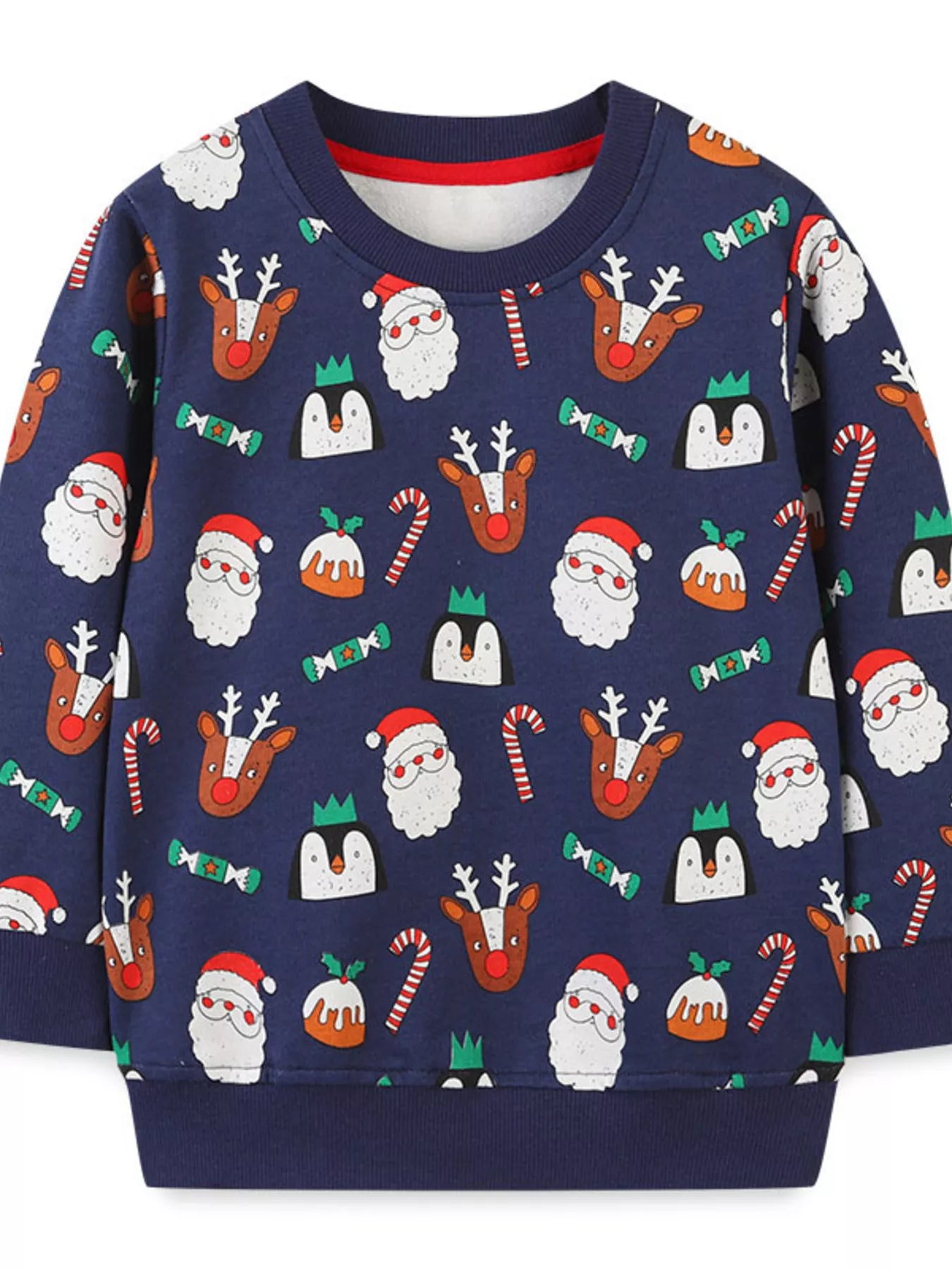 Children's Christmas Print Crew Neck Sweatshirt - PBNJ FASHIONS