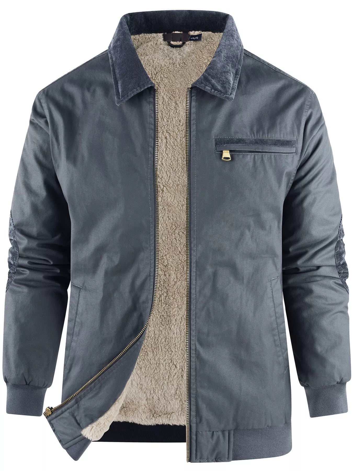 Men's Sherpa Lined Zip Up Jacket - PBNJ FASHIONS