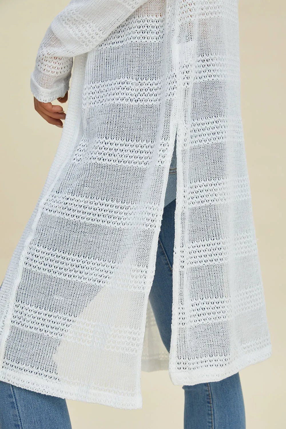 Double Take Full Size Open Front Longline Cardigan - PBNJ FASHIONS