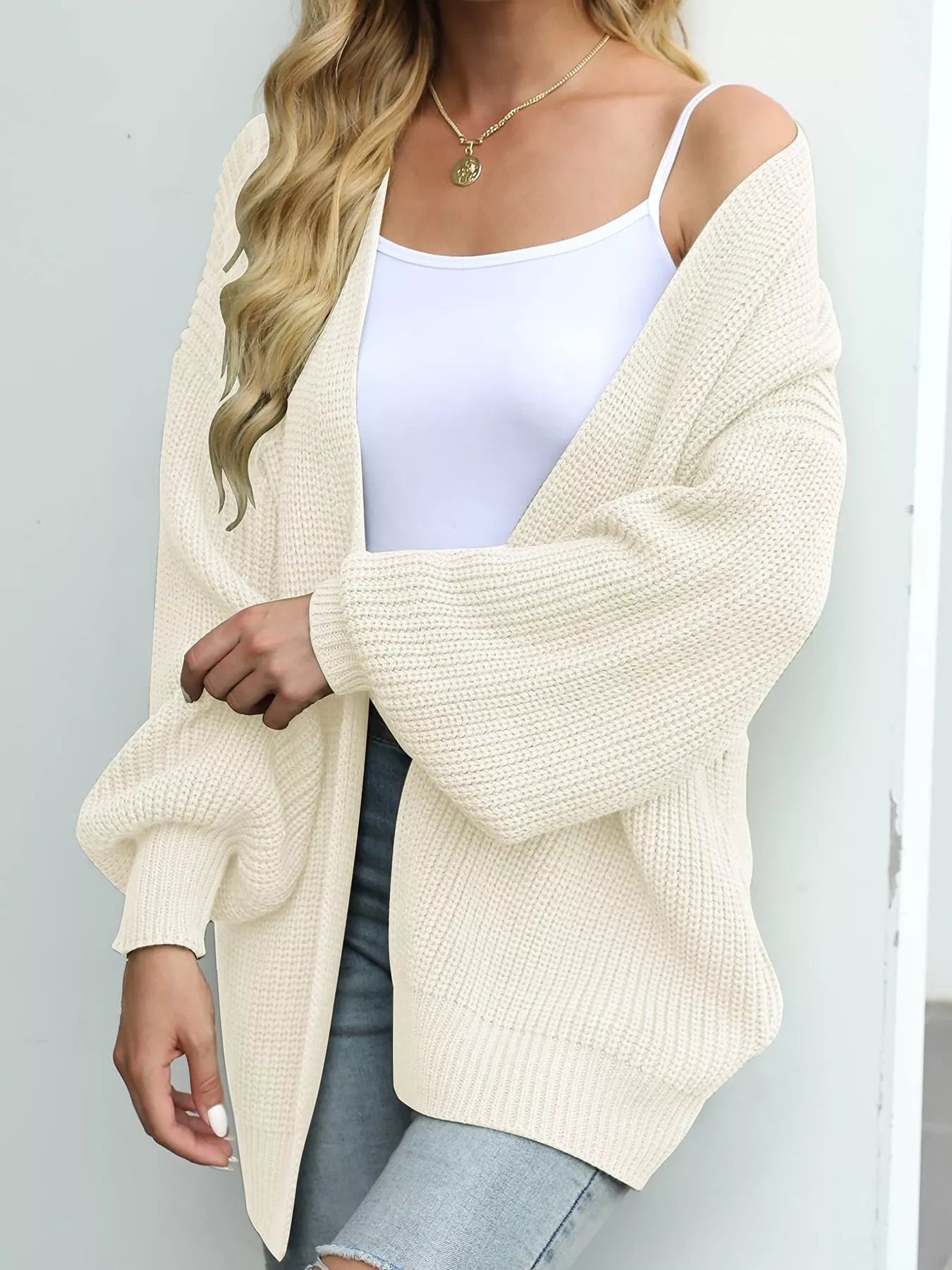 Chunky Knit Open Front Cardigan - PBNJ FASHIONS