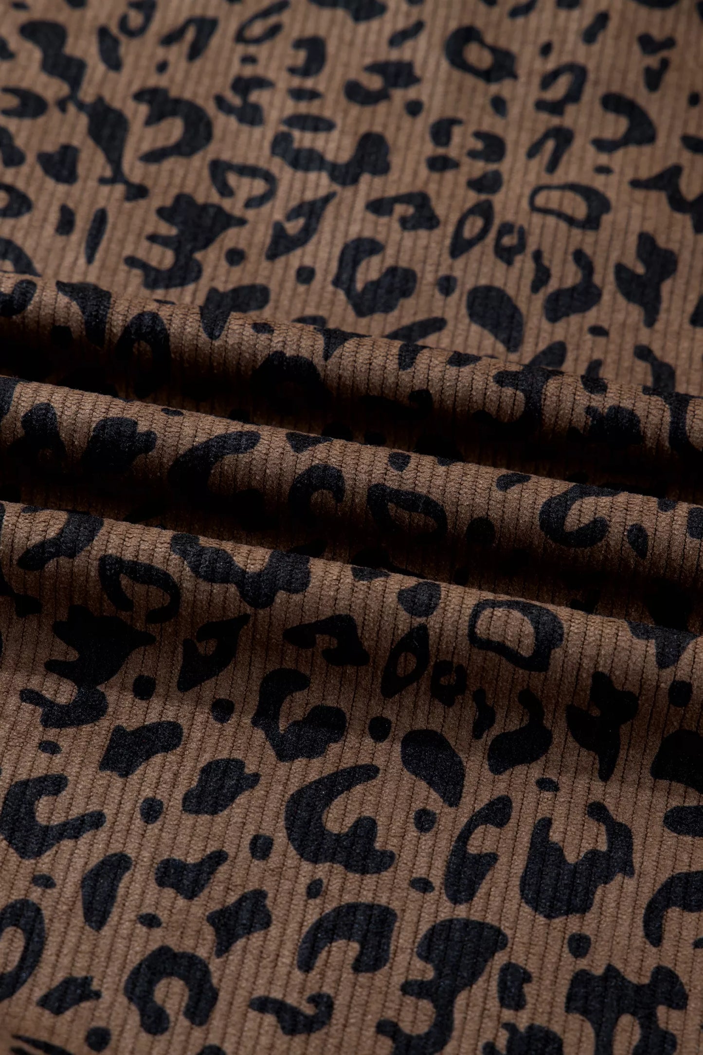 Leopard Print Quarter Zip Corduroy Sweatshirt - PBNJ FASHIONS