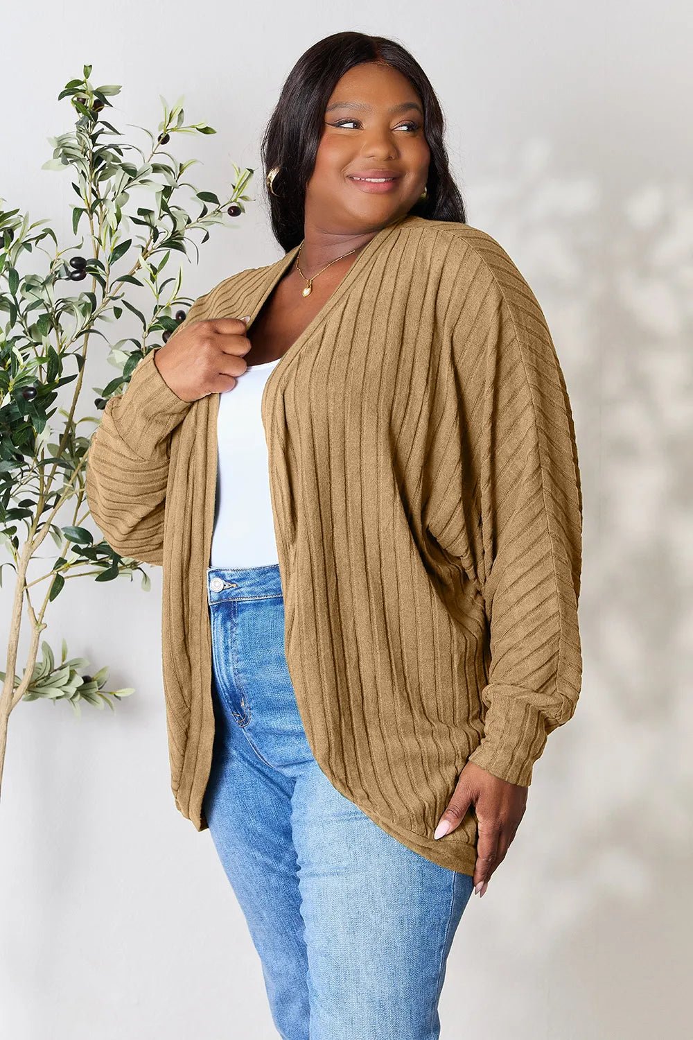 Basic Bae Full Size Ribbed Cocoon Cardigan - PBNJ FASHIONS