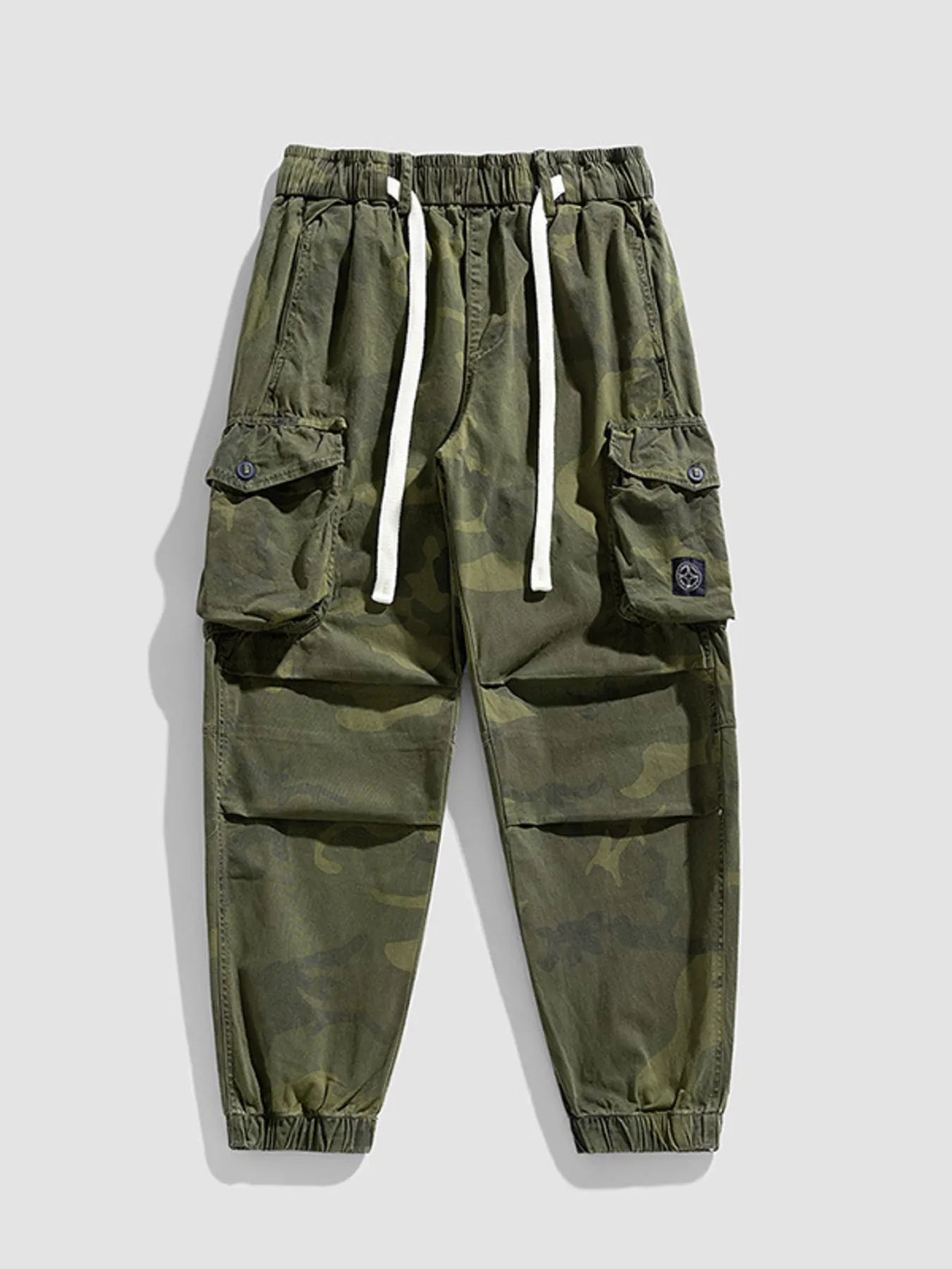 Men's Plus Size Camouflage Cargo Pants with Drawstring - PBNJ FASHIONS