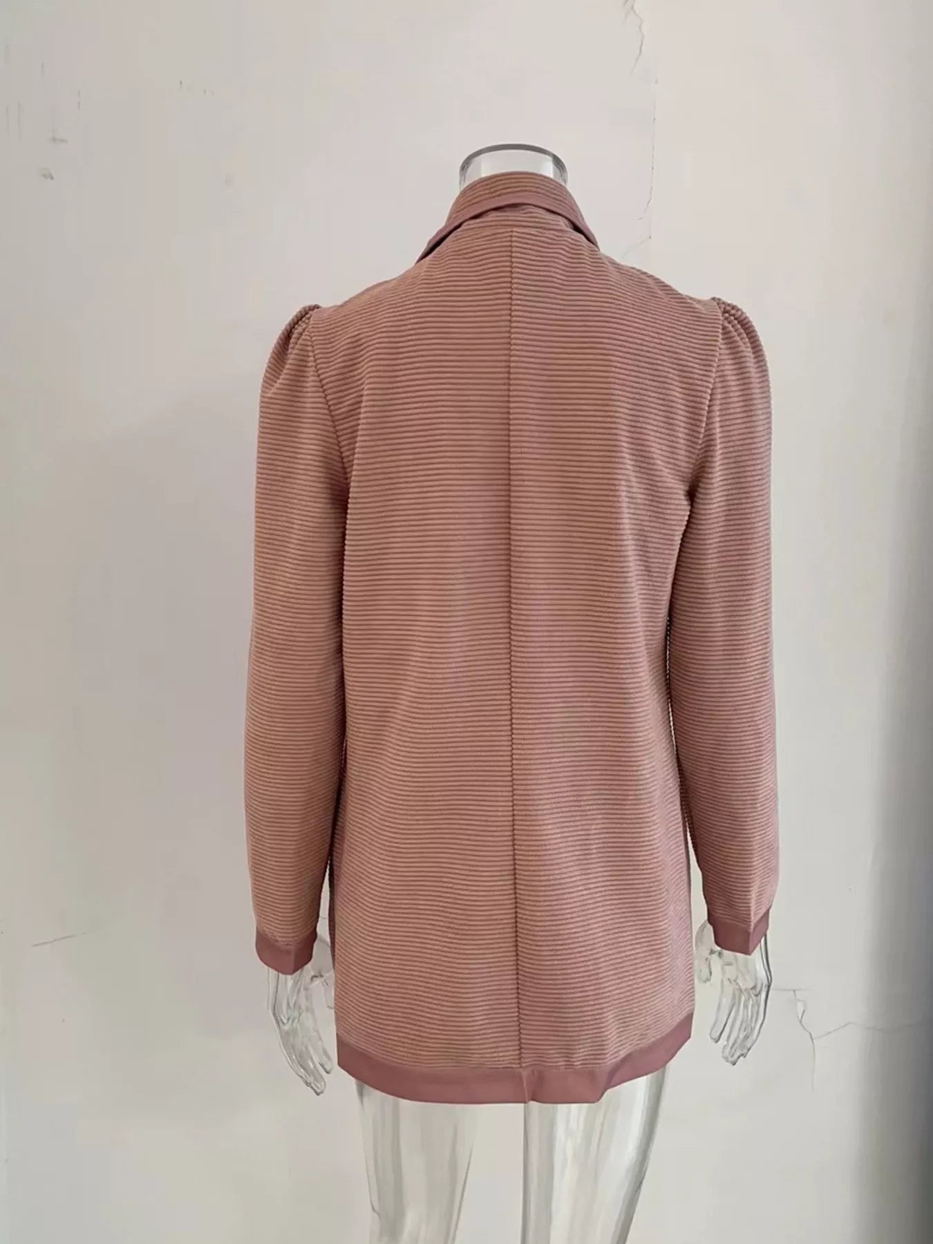 Texture Knit Double - Breasted Blazer - PBNJ FASHIONS