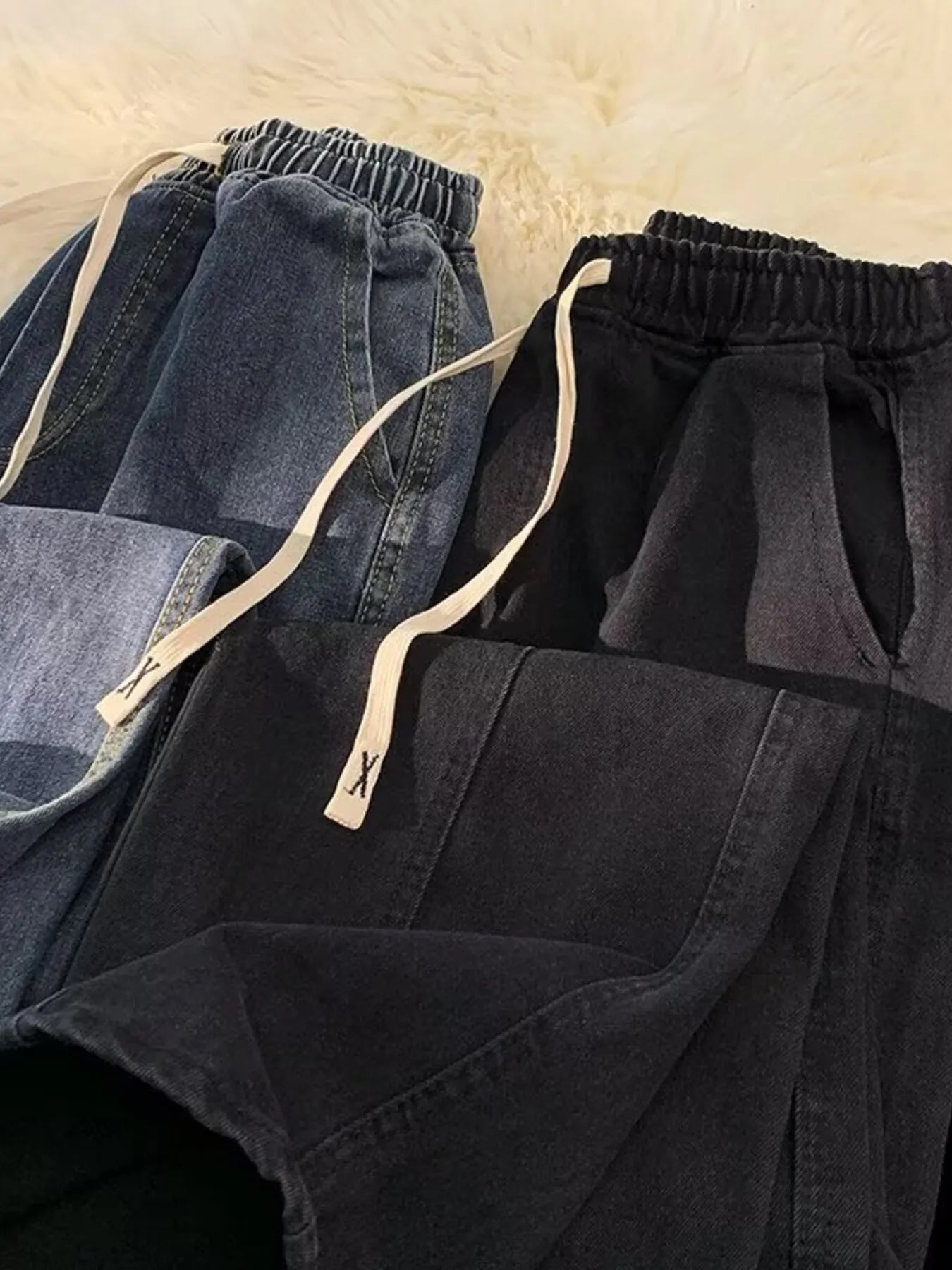 Men's Plus Size Elastic Waist Wide Leg Jeans - PBNJ FASHIONS