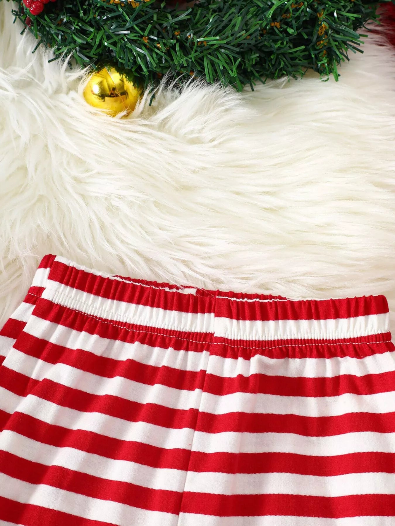 Children's Christmas Reindeer Striped Pajama Set - PBNJ FASHIONS