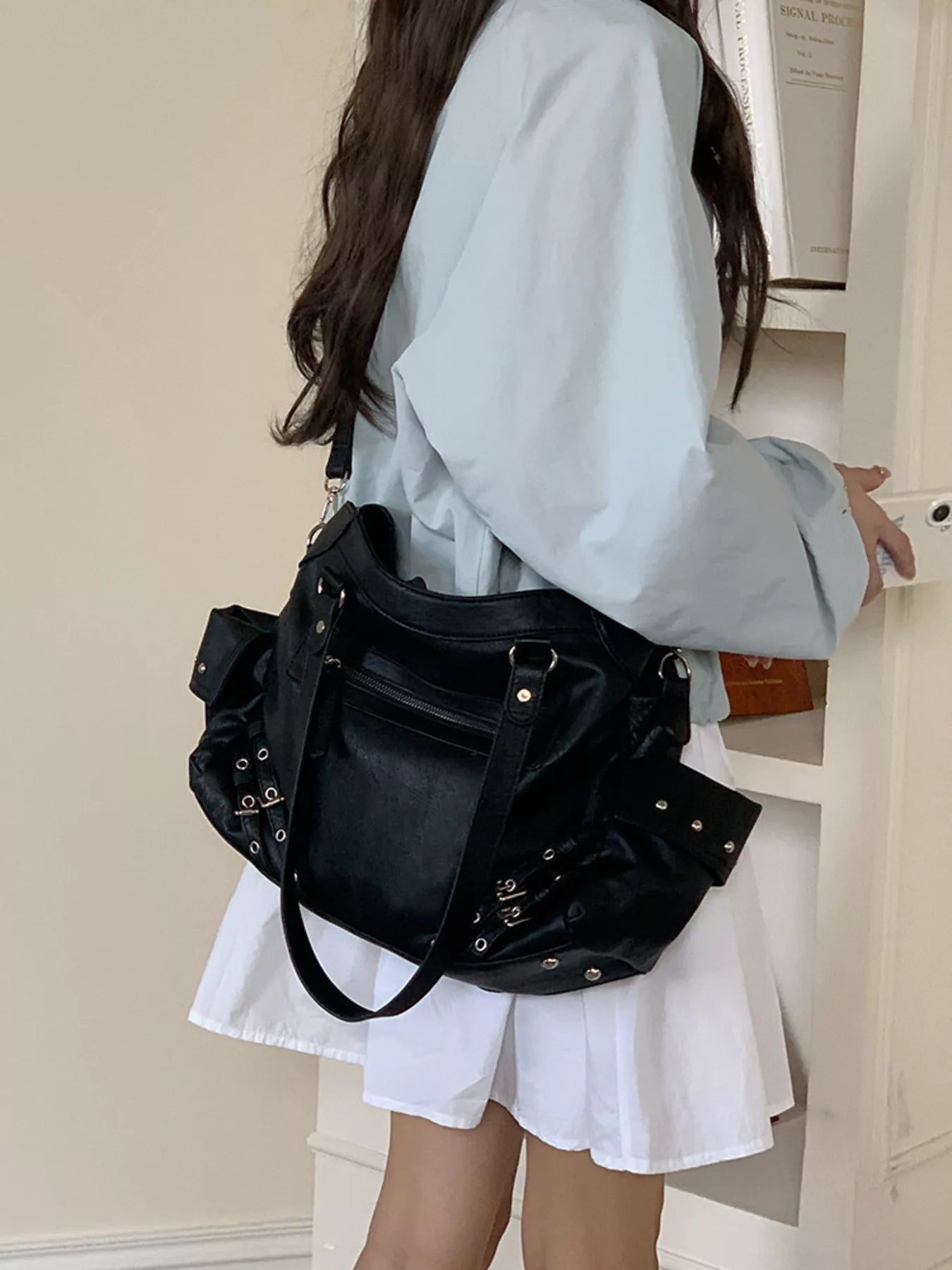 Rivet Decor Crossbody Bag - PBNJ FASHIONS