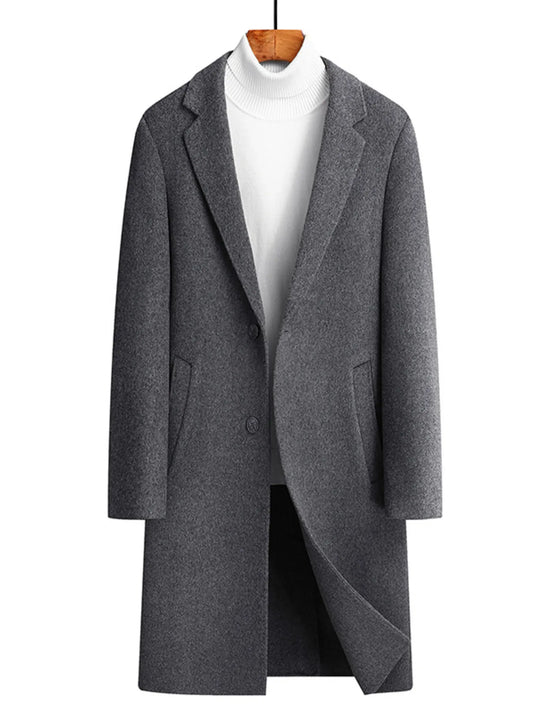Men's Plus Size Lapel Collar Long Coat - PBNJ FASHIONS