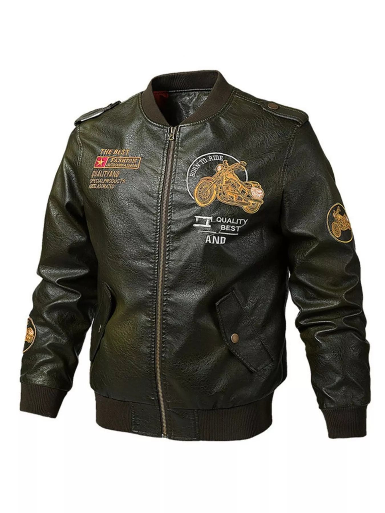 Men's Plus Size Zip Up Leather Jacket - PBNJ FASHIONS