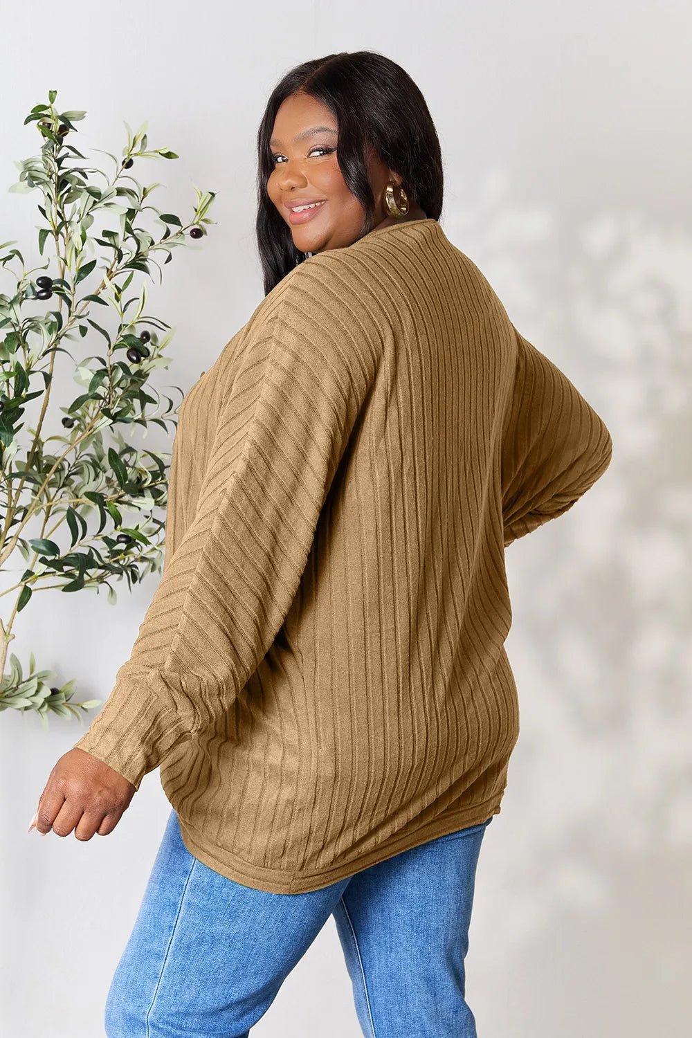 Basic Bae Full Size Ribbed Cocoon Cardigan - PBNJ FASHIONS