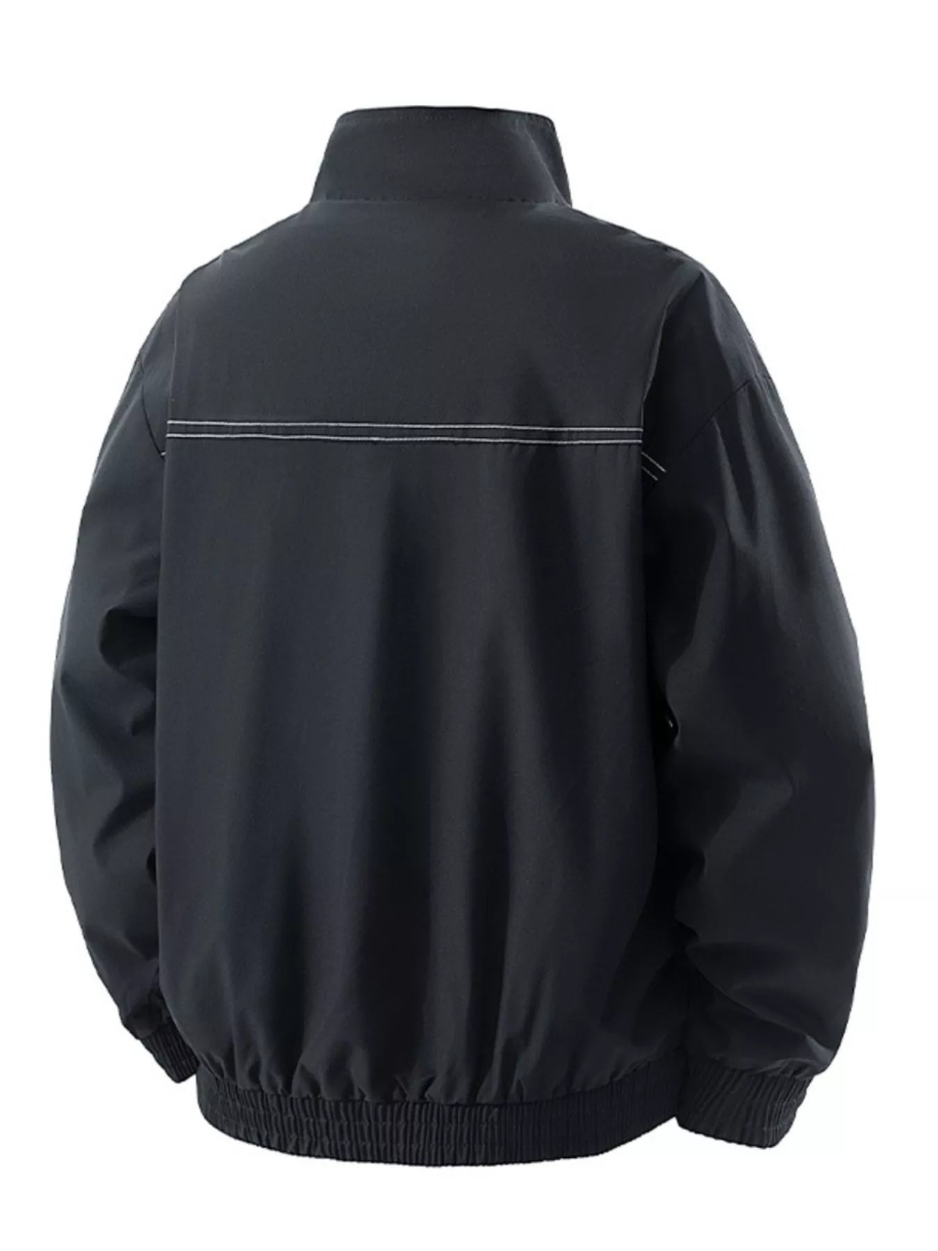 Men's Plus Size Zip Up Contrast Collar Casual Jacket - PBNJ FASHIONS