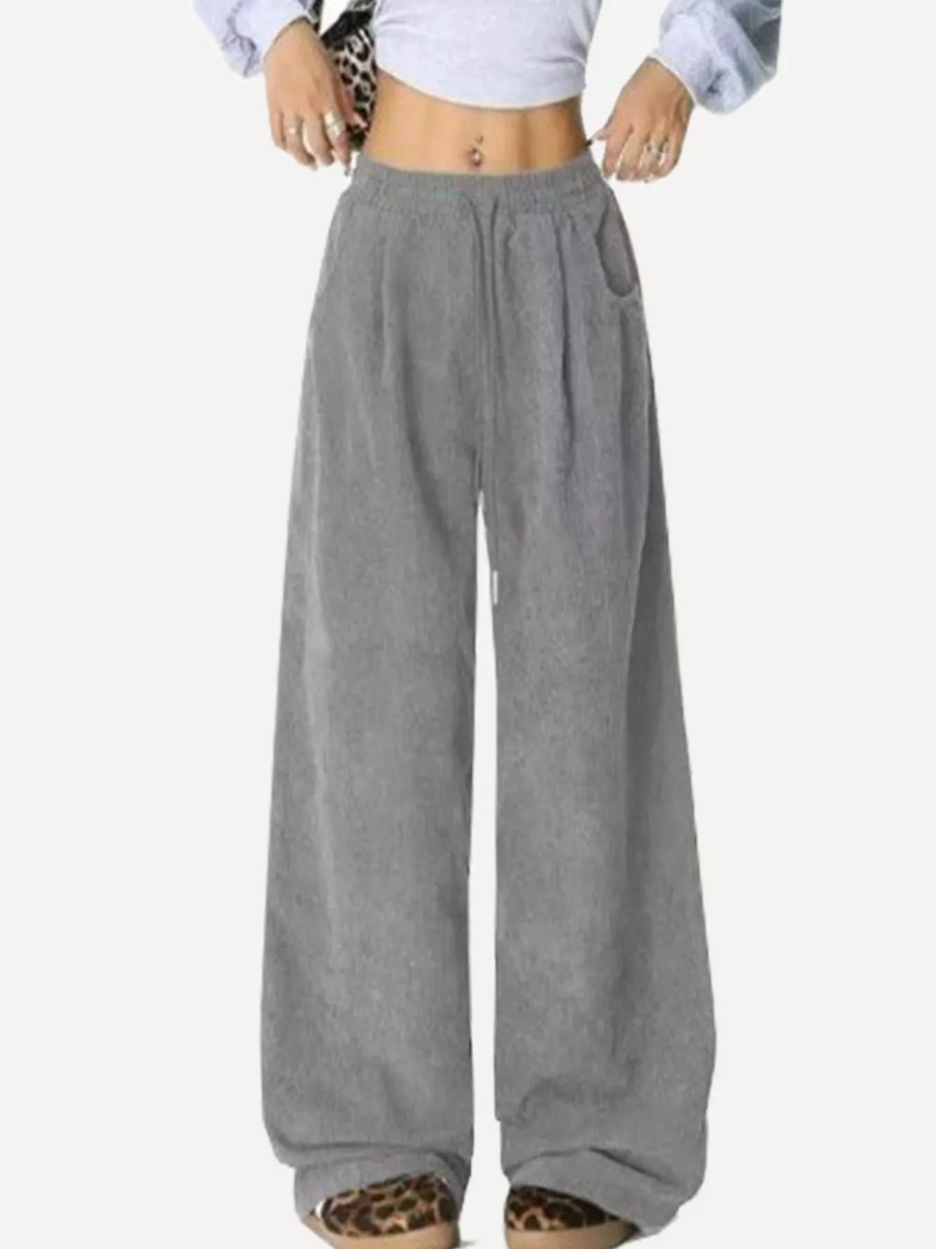 Casual Corduroy Wide Leg Pants - PBNJ FASHIONS