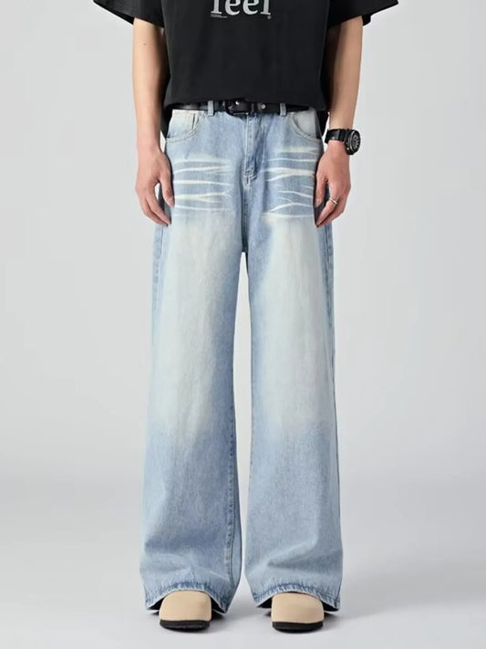 Men's Plus Size Wide Leg Wash Jeans - PBNJ FASHIONS