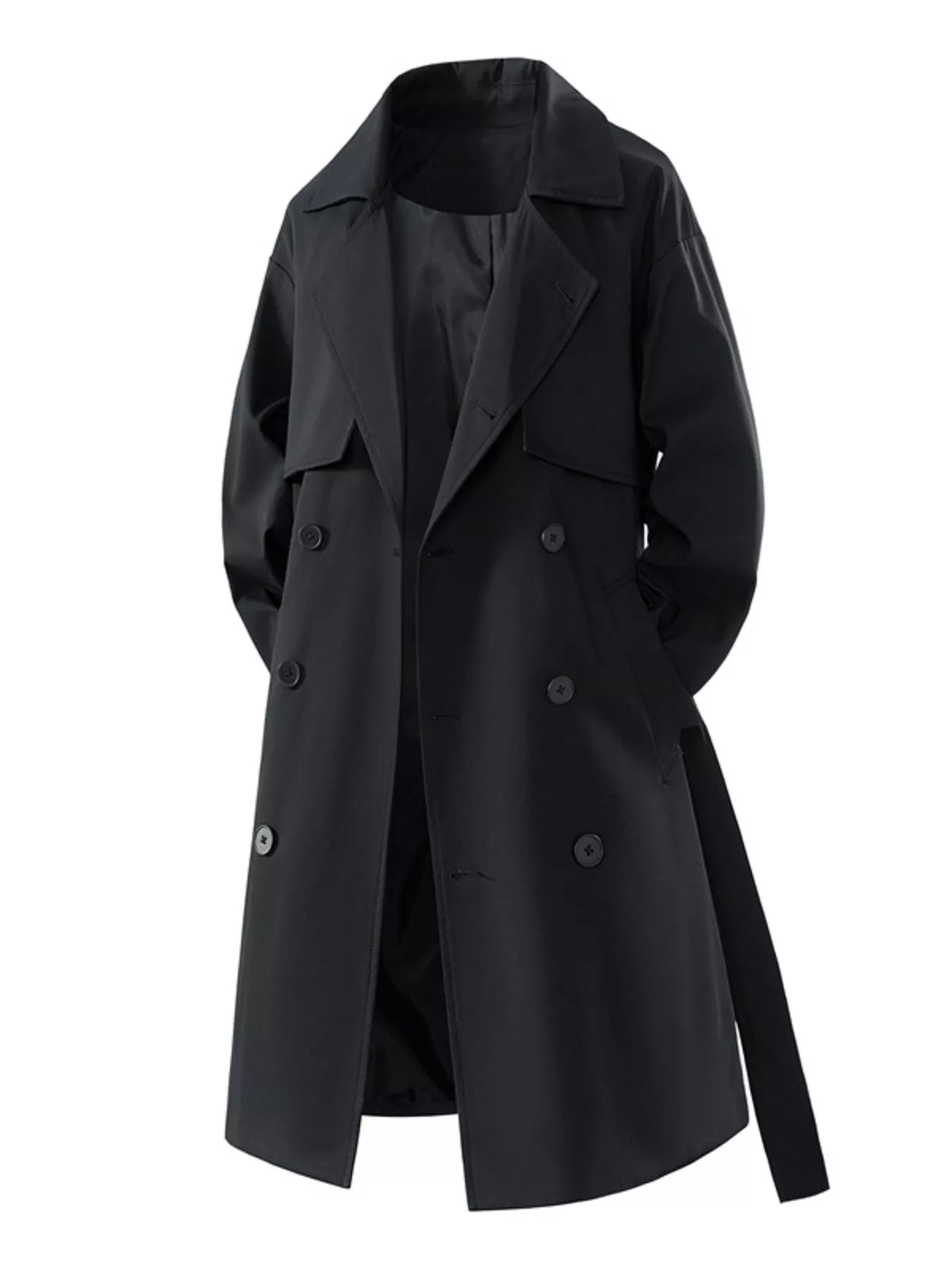 Men's Full Size Double - Breasted Trench Coat Plus Size - PBNJ FASHIONS