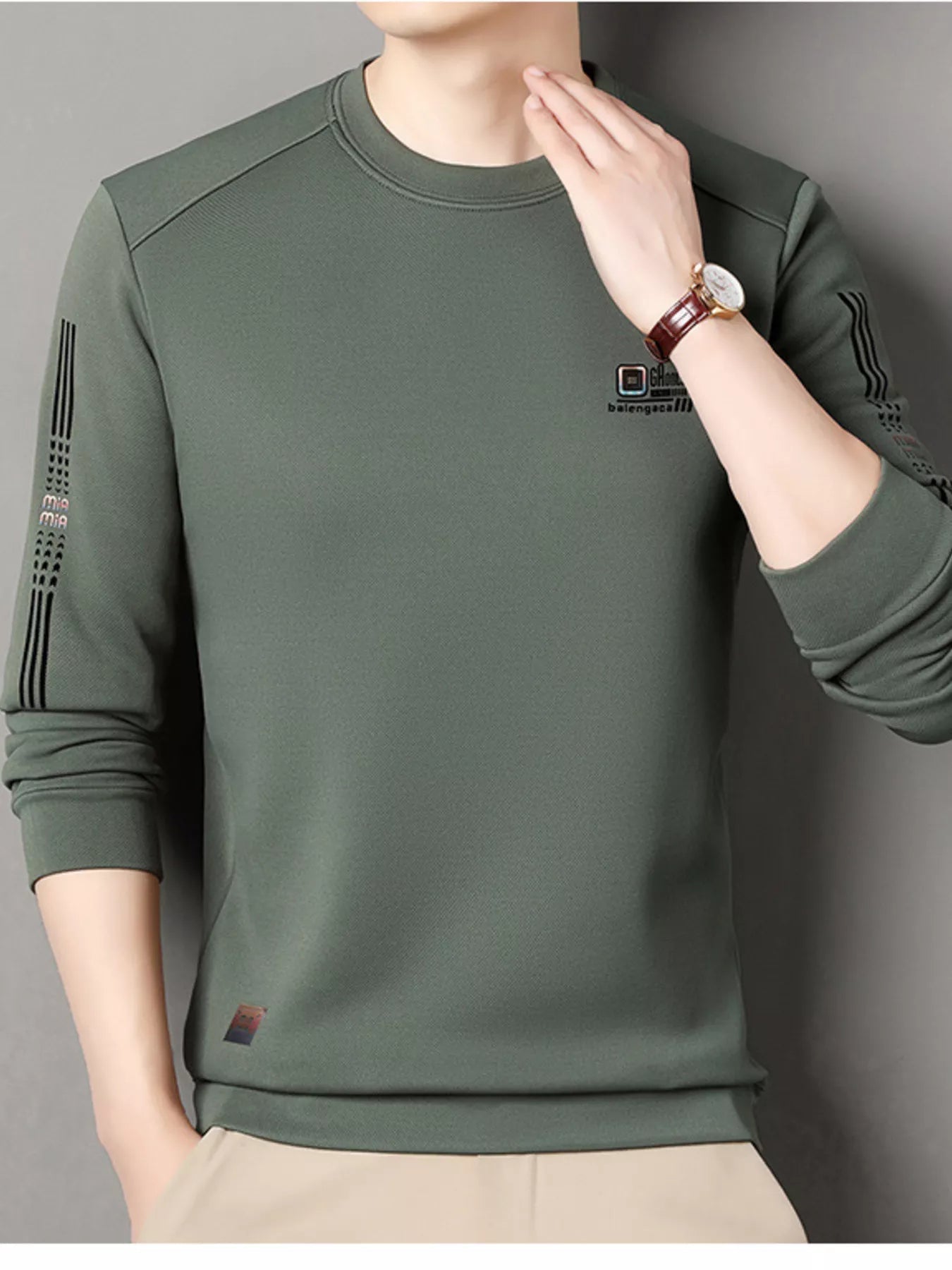 Men's Plus Size Casual Long Sleeve T-Shirt - PBNJ FASHIONS