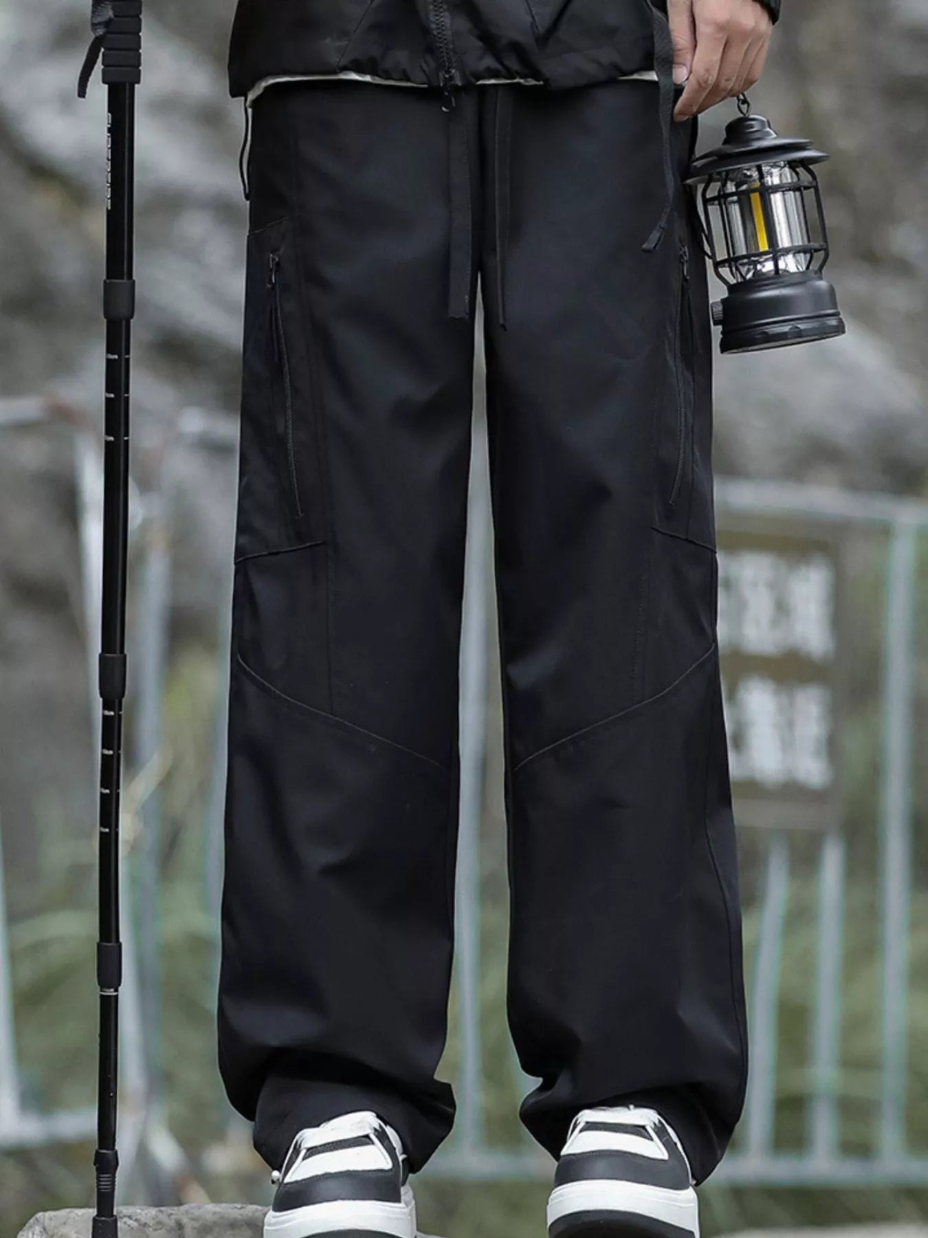 Men's Plus Size Relaxed Fit Cargo Pants with Zipper Pockets - PBNJ FASHIONS