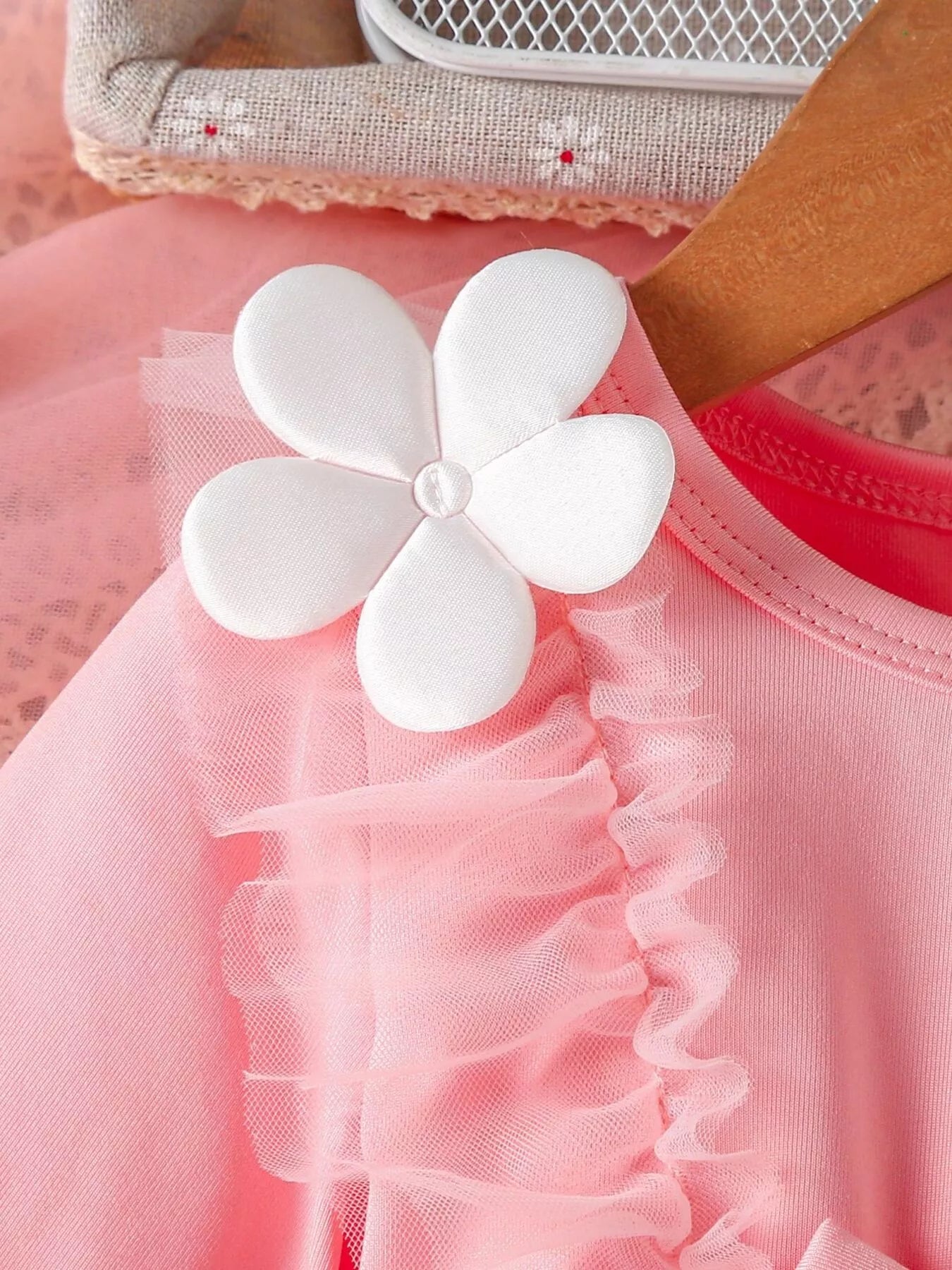 Children's Bow Decor Ruffle Trim Dress - PBNJ FASHIONS
