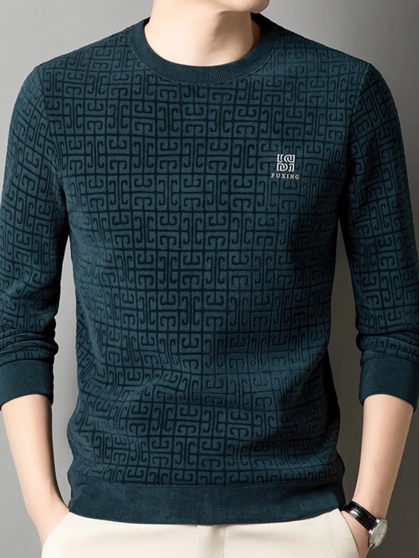 Men's Plus Size Long Sleeve Textured Casual Knit Top - PBNJ FASHIONS