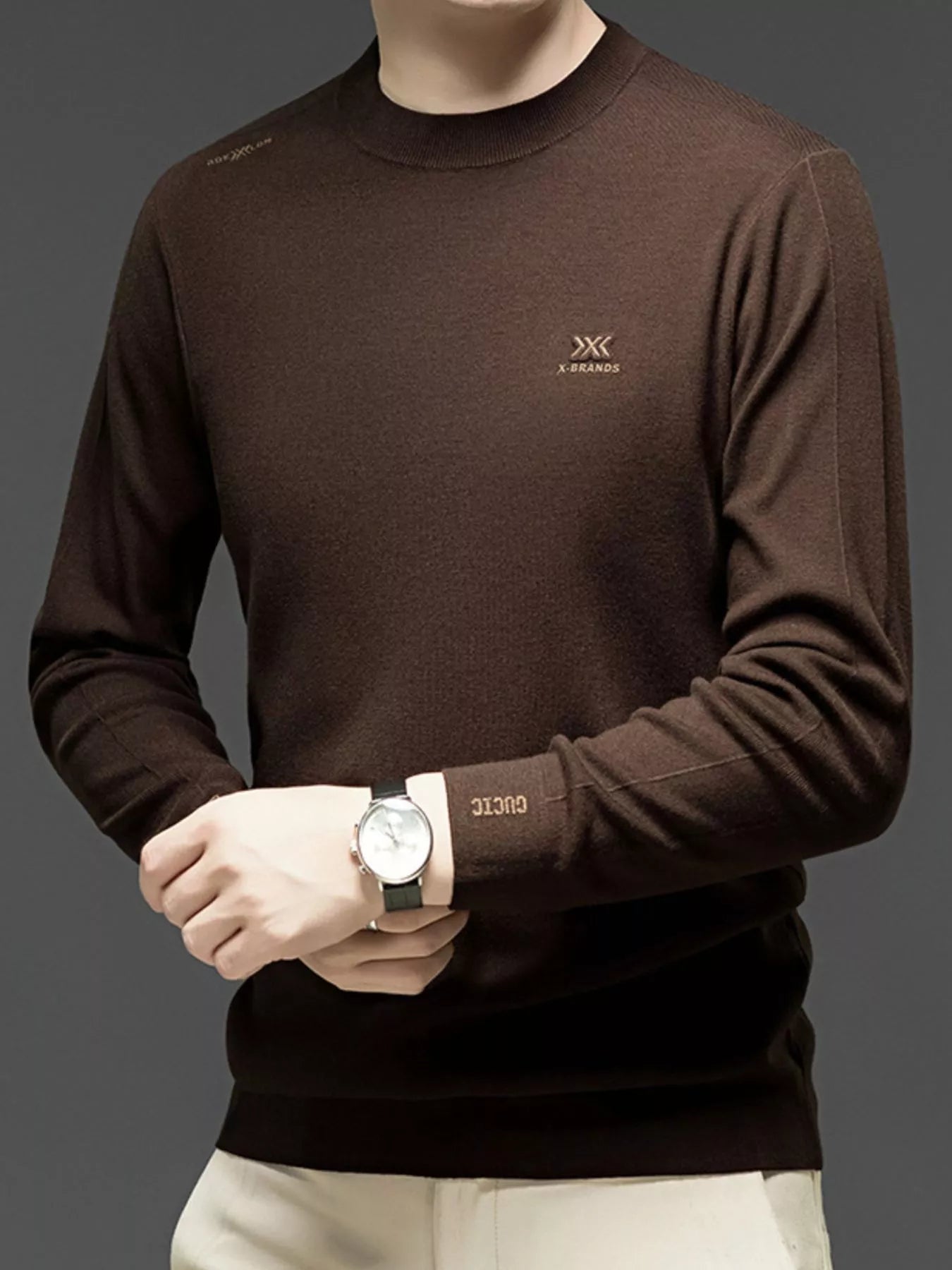 Men's Plus Size Long Sleeve Slim Fit Knit Top - PBNJ FASHIONS