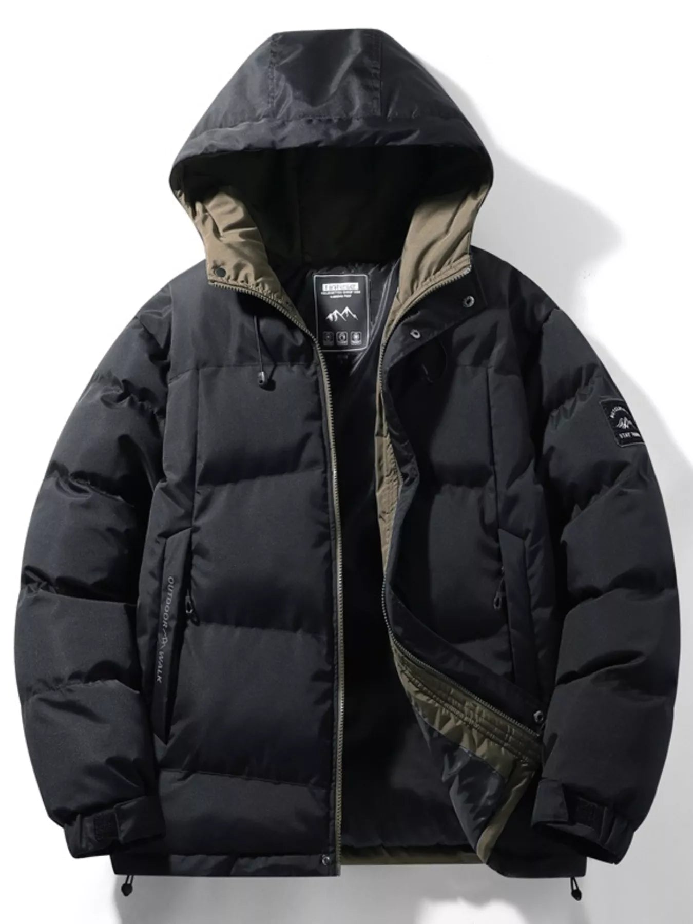 Men's Full Size Outdoor Padded Hooded Puffer Jacket Plus Size - PBNJ FASHIONS