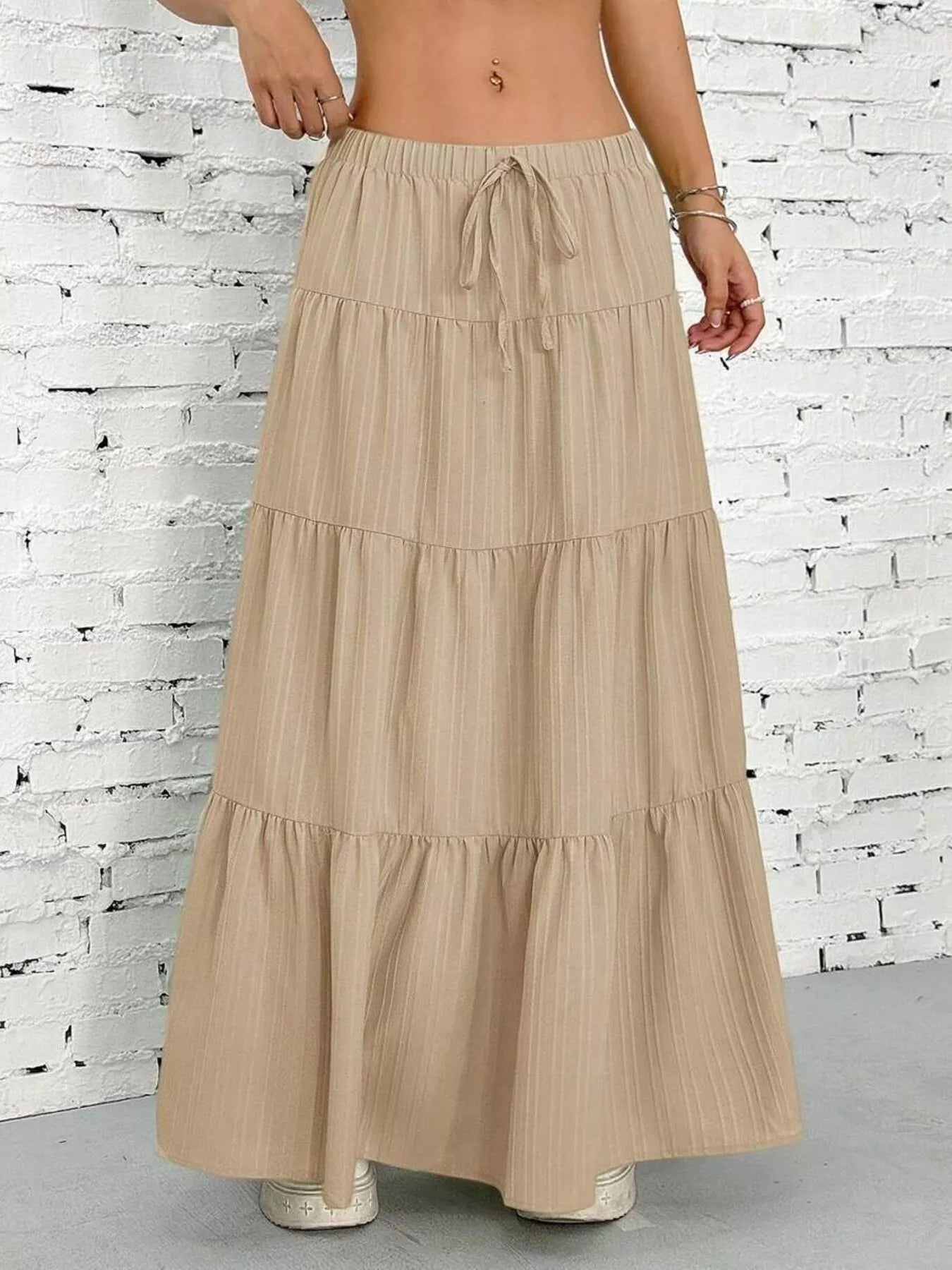 Flowy Tiered Maxi Skirt - PBNJ FASHIONS