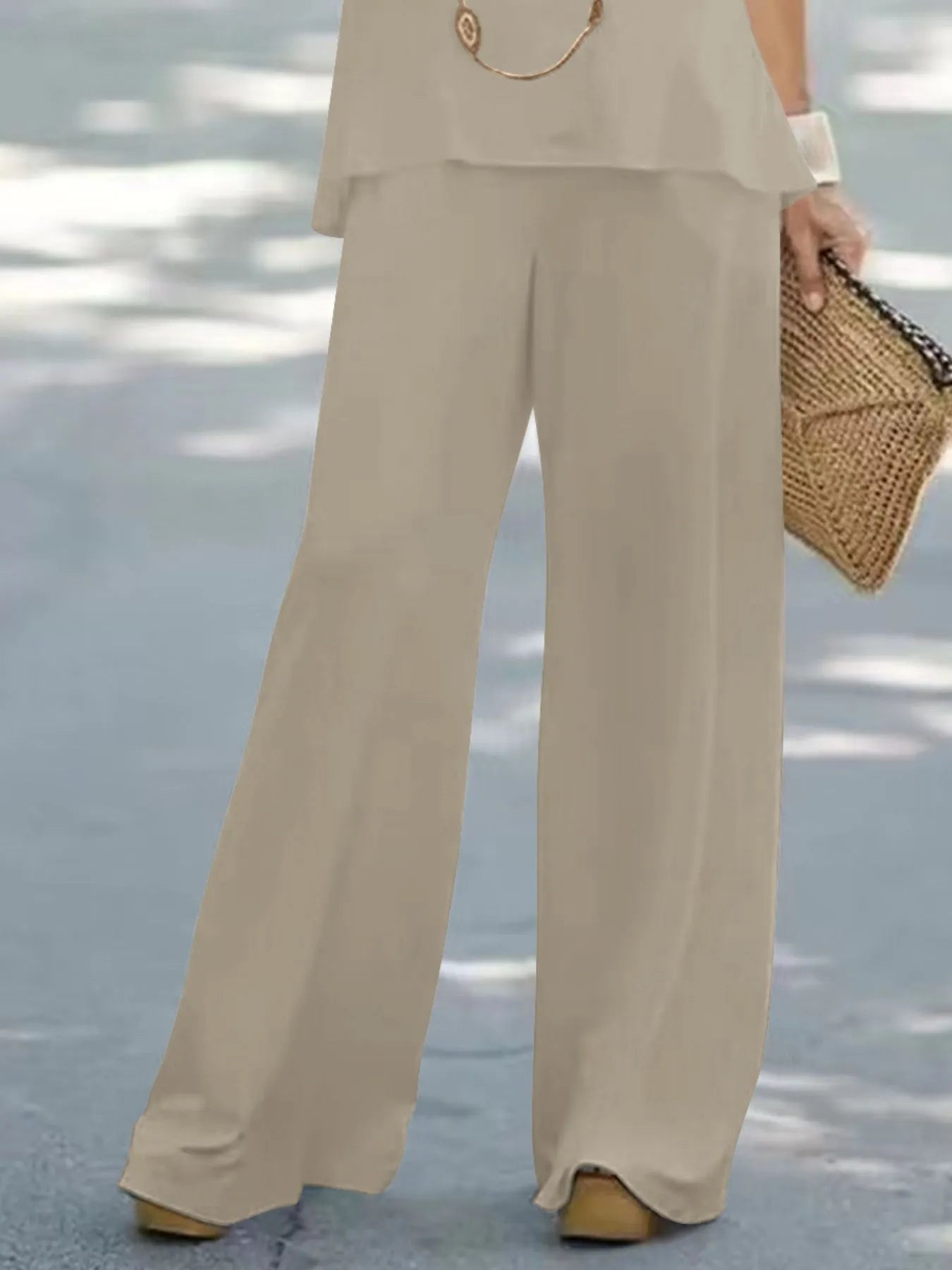 Halter Top and Wide Leg Pants Matching Set - PBNJ FASHIONS