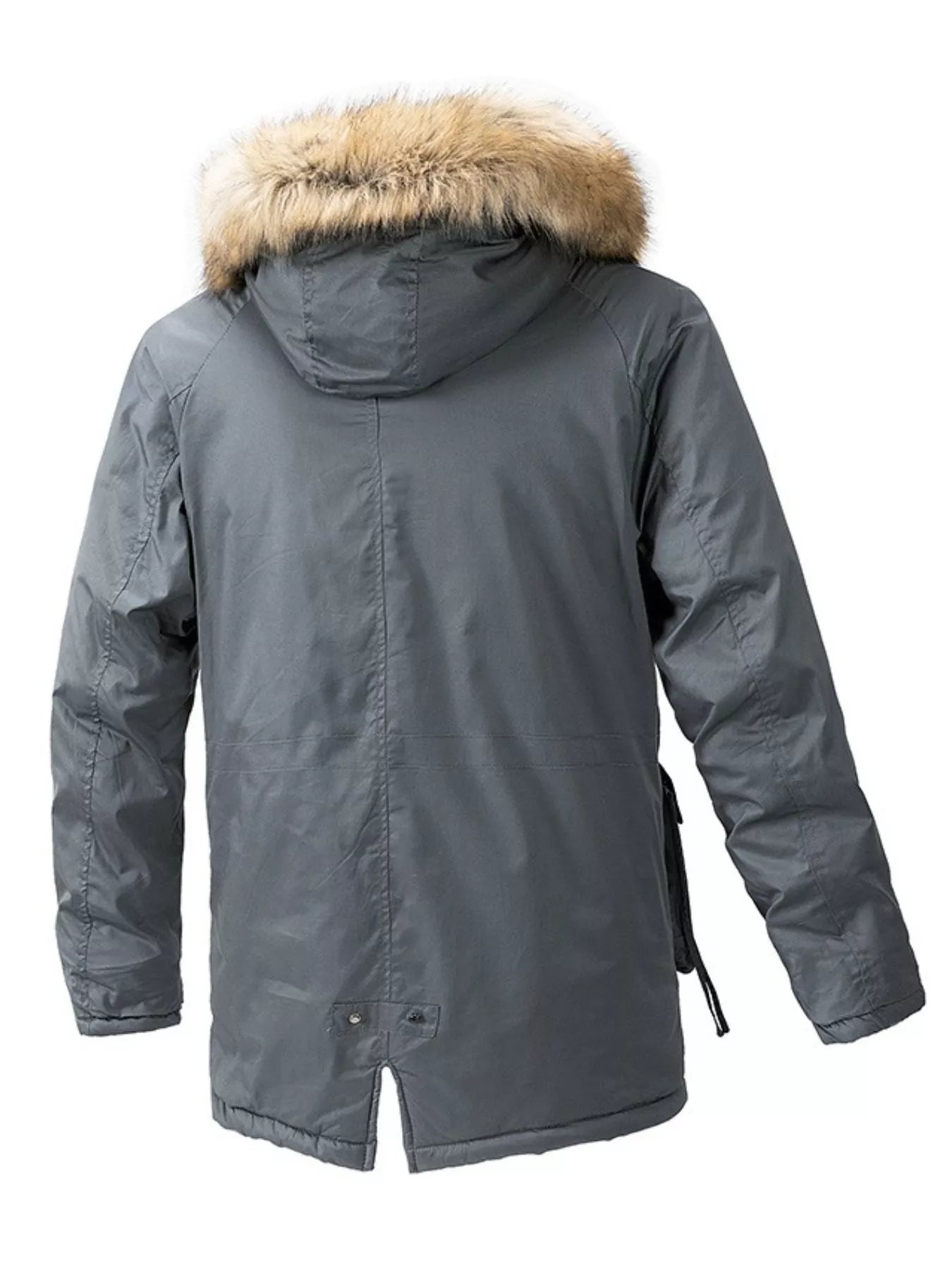 Men's Plus Size Fur Hooded Winter Parka Coat - PBNJ FASHIONS