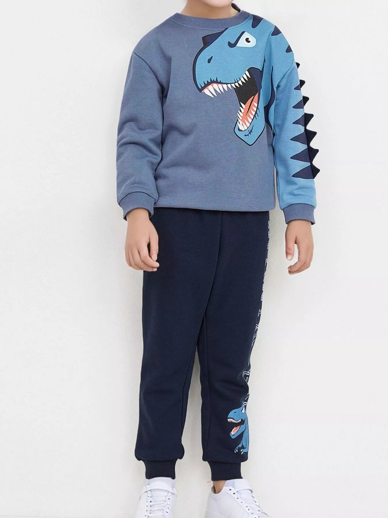 Children's Dinosaur Print Long Sleeve Sweatshirt & Pants Set - PBNJ FASHIONS