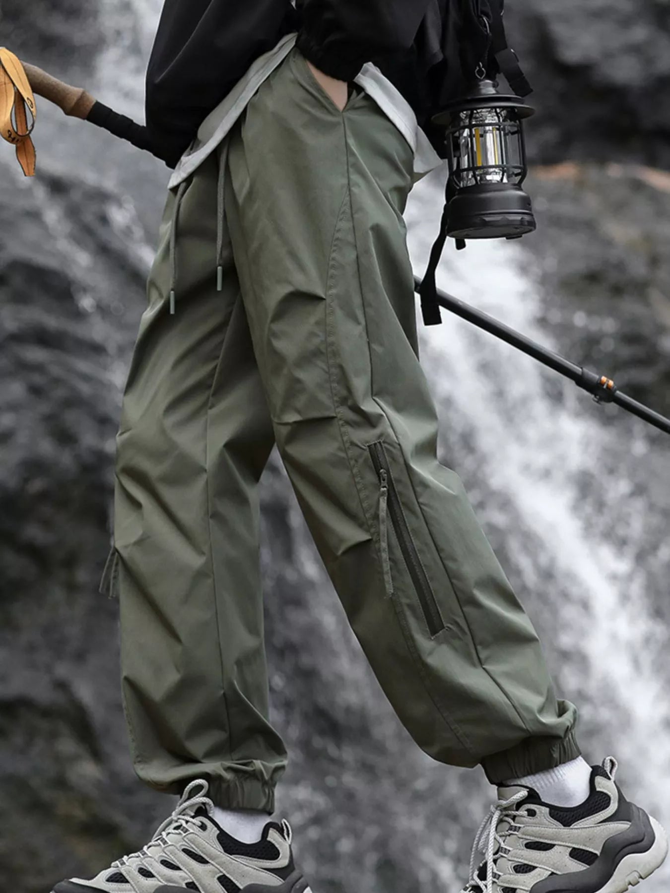 Men's Plus Size Cargo Pants with Zipper Pockets - PBNJ FASHIONS