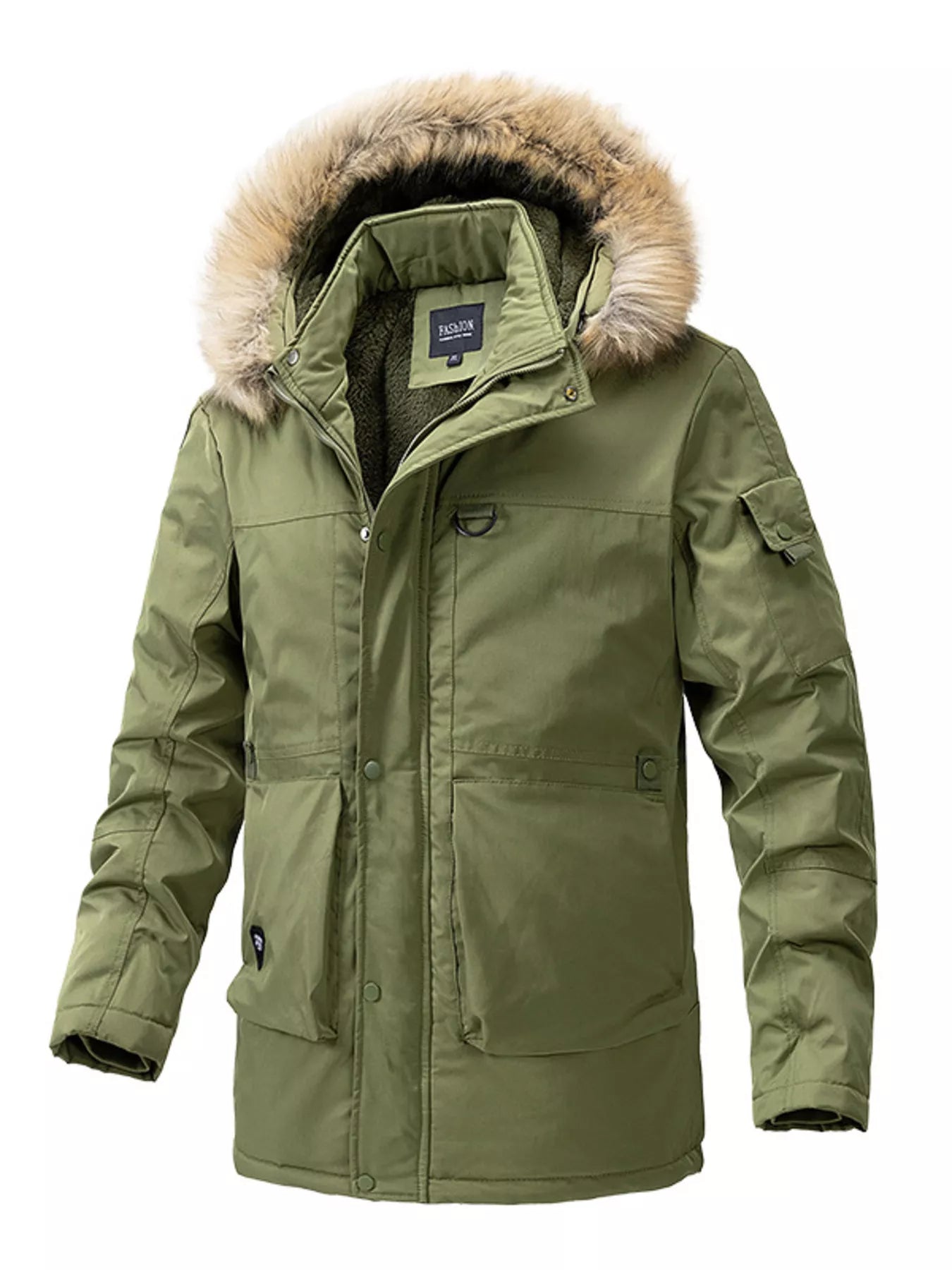 Men's Plus Size Fur Hooded Winter Parka Coat - PBNJ FASHIONS