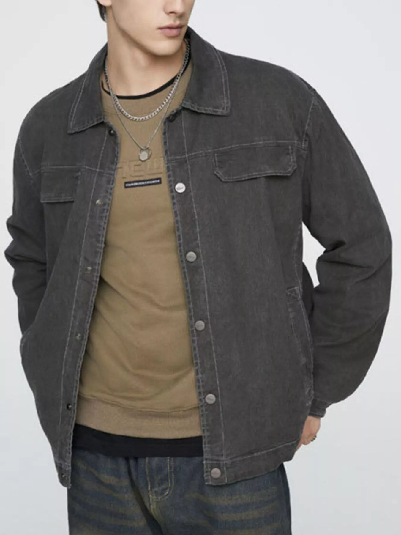 Men's Plus Size Button Up Long Sleeve Jacket - PBNJ FASHIONS