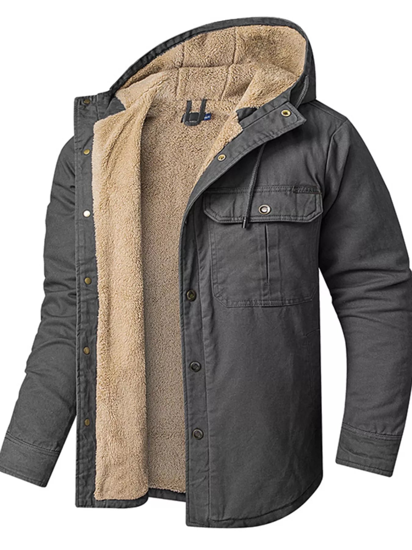Men's Sherpa Lined Hooded Jacket - PBNJ FASHIONS
